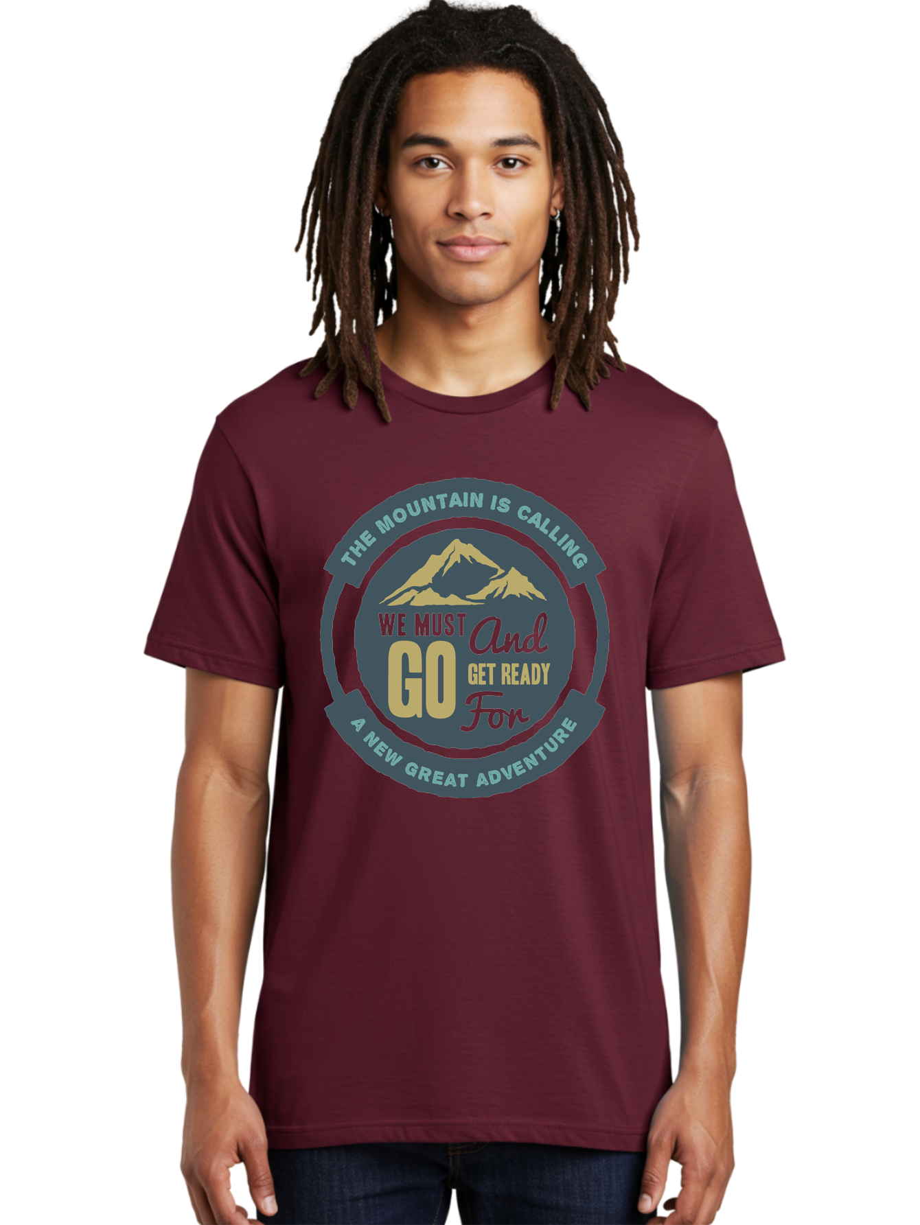 The Mountain Is Calling Men'S Graphic Tee, 100% Cotton, Comfortable Casual Summer Wear, Machine Washable, Mountain Adventure, Outdoor Enthusiasts, Adventure Seekers, Travel Inspiration, Motivational Quote, Hiking Trails, Exploration, Aae717 22