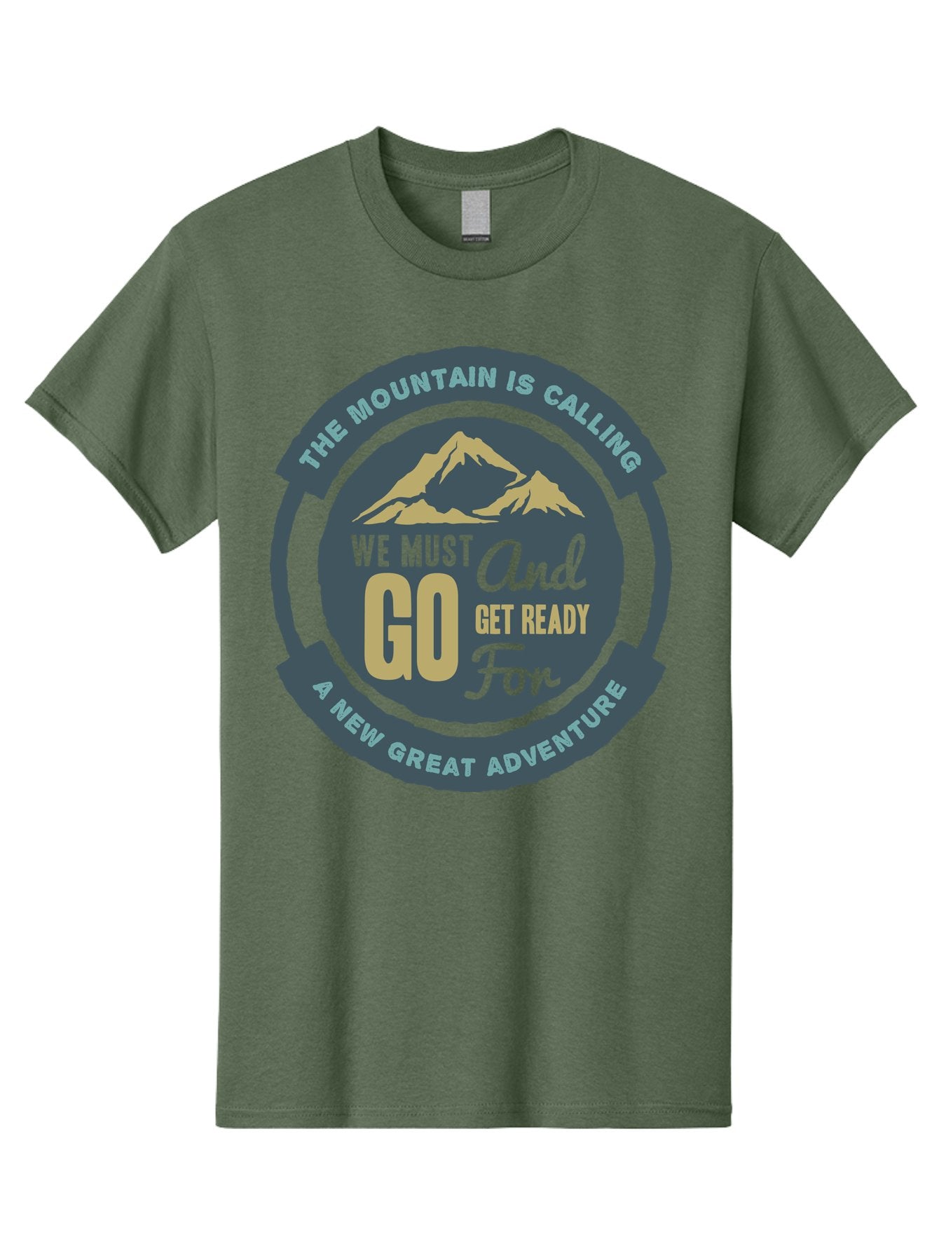 The Mountain Is Calling Men'S Graphic Tee, 100% Cotton, Comfortable Casual Summer Wear, Machine Washable, Mountain Adventure, Outdoor Enthusiasts, Adventure Seekers, Travel Inspiration, Motivational Quote, Hiking Trails, Exploration, Aae717 3