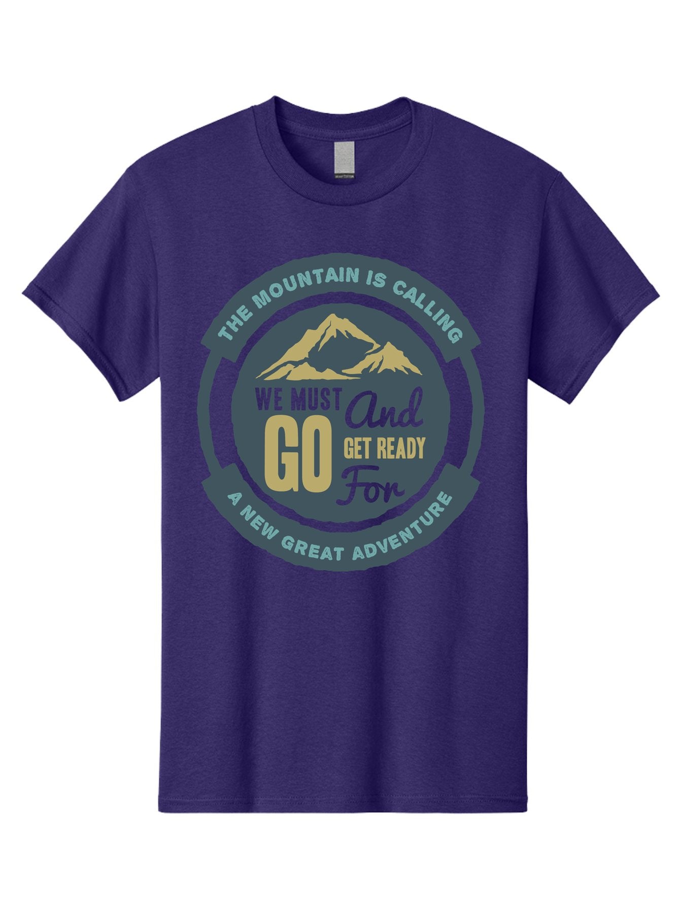 The Mountain Is Calling Men'S Graphic Tee, 100% Cotton, Comfortable Casual Summer Wear, Machine Washable, Mountain Adventure, Outdoor Enthusiasts, Adventure Seekers, Travel Inspiration, Motivational Quote, Hiking Trails, Exploration, Aae717 12
