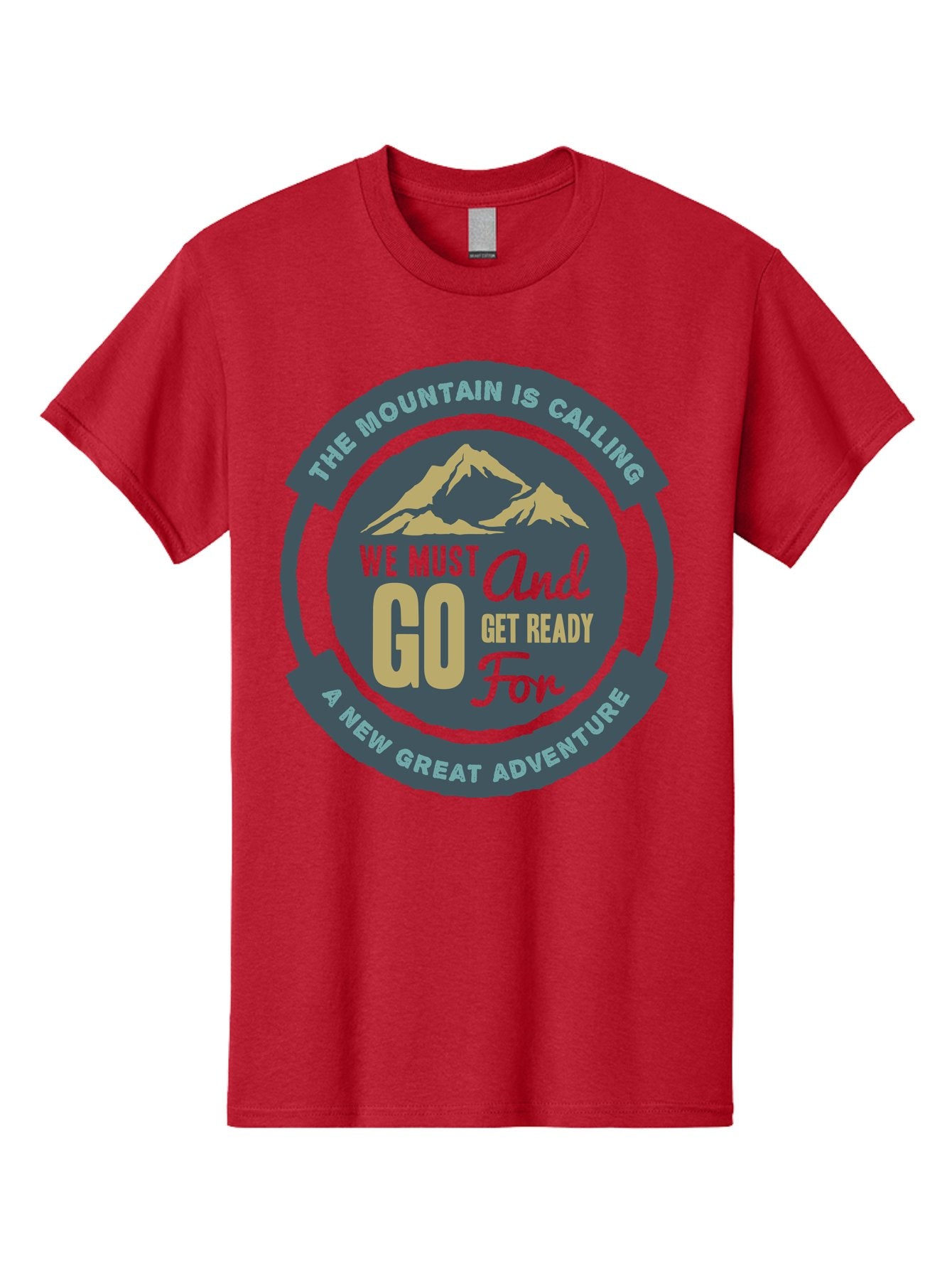 The Mountain Is Calling Men'S Graphic Tee, 100% Cotton, Comfortable Casual Summer Wear, Machine Washable, Mountain Adventure, Outdoor Enthusiasts, Adventure Seekers, Travel Inspiration, Motivational Quote, Hiking Trails, Exploration, Aae717 13