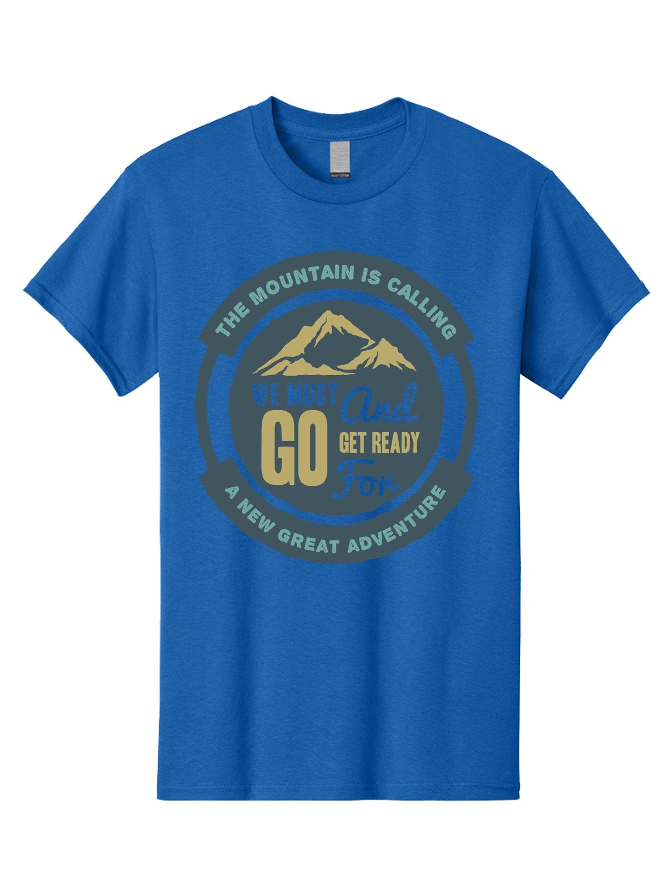The Mountain Is Calling Men'S Graphic Tee, 100% Cotton, Comfortable Casual Summer Wear, Machine Washable, Mountain Adventure, Outdoor Enthusiasts, Adventure Seekers, Travel Inspiration, Motivational Quote, Hiking Trails, Exploration, Aae717 4