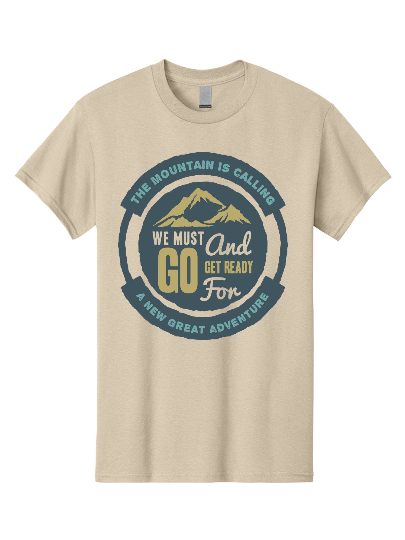 The Mountain Is Calling Men'S Graphic Tee, 100% Cotton, Comfortable Casual Summer Wear, Machine Washable, Mountain Adventure, Outdoor Enthusiasts, Adventure Seekers, Travel Inspiration, Motivational Quote, Hiking Trails, Exploration, Aae717 15