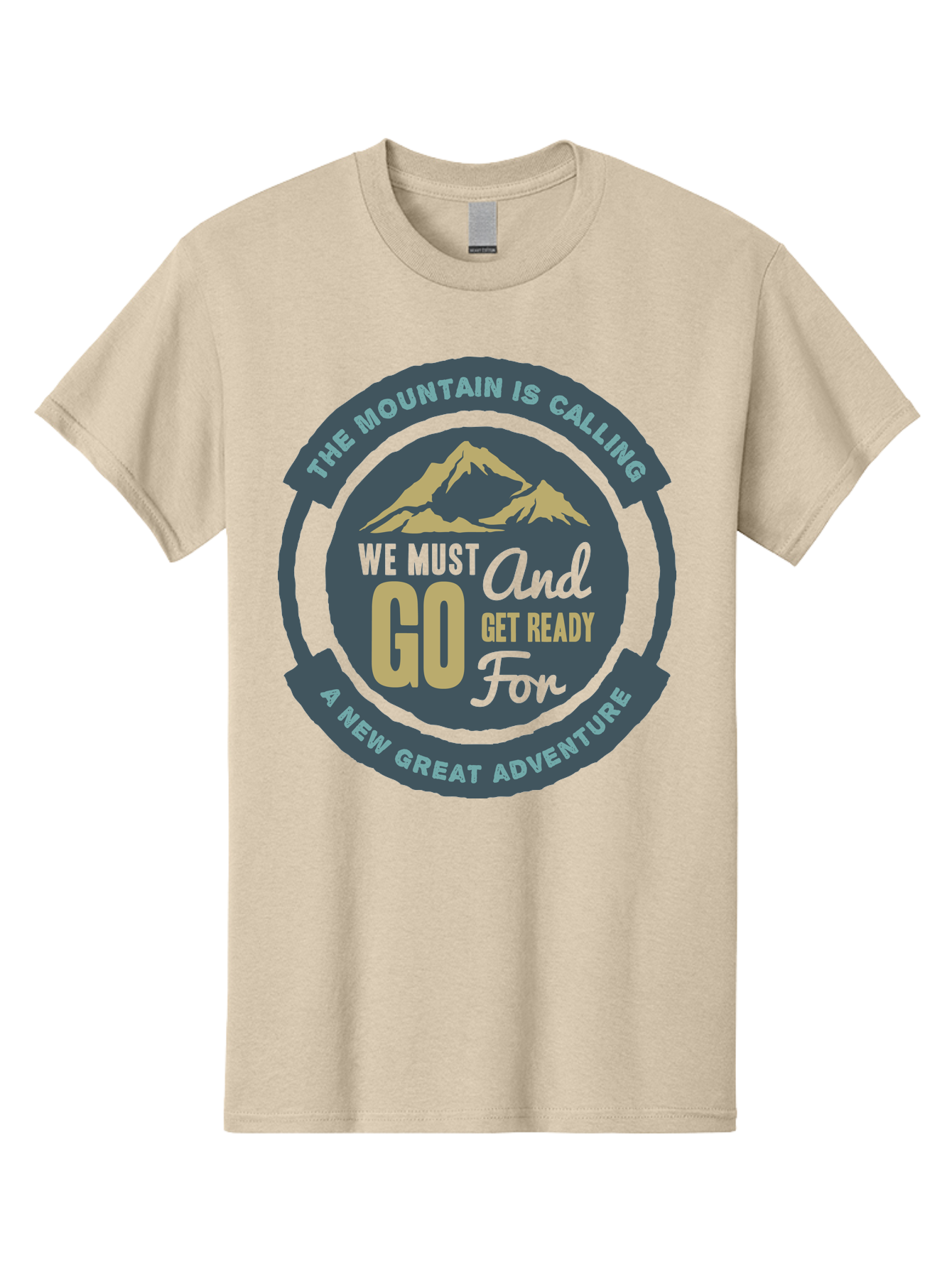 The Mountain Is Calling Men'S Graphic Tee, 100% Cotton, Comfortable Casual Summer Wear, Machine Washable, Mountain Adventure, Outdoor Enthusiasts, Adventure Seekers, Travel Inspiration, Motivational Quote, Hiking Trails, Exploration, Aae717 5