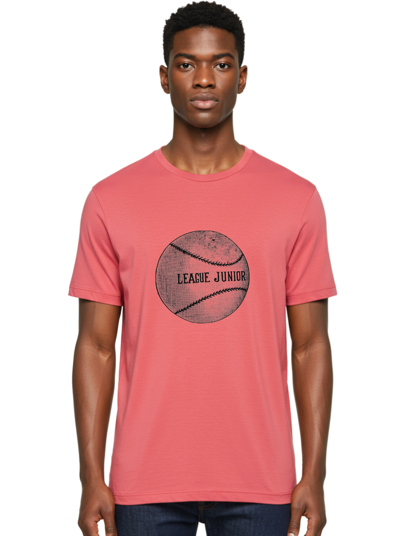 The Starter Ball Men'S Graphic Tee, 100% Cotton, Comfortable Casual Summer Wear, Machine Washable, Baseball, Youth Sports, League Junior, Junior Baseball, Sports Logo, Team Spirit, Baseball Stitching, Youth League Aae721 22