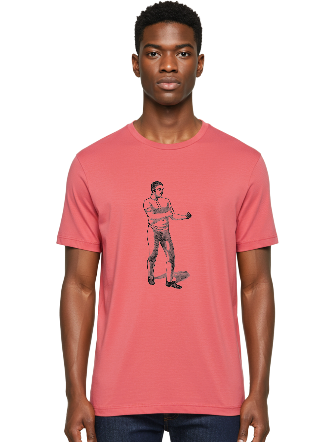 The Vintage Fighter Men'S Graphic Tee, 100% Cotton, Comfortable Casual Summer Wear, Machine Washable, Boxing Stance, Pugilist, Fighter, Boxing Gloves, Combat Sports, Martial Arts, Athletic Pose, Fighting Stance Aae724 30