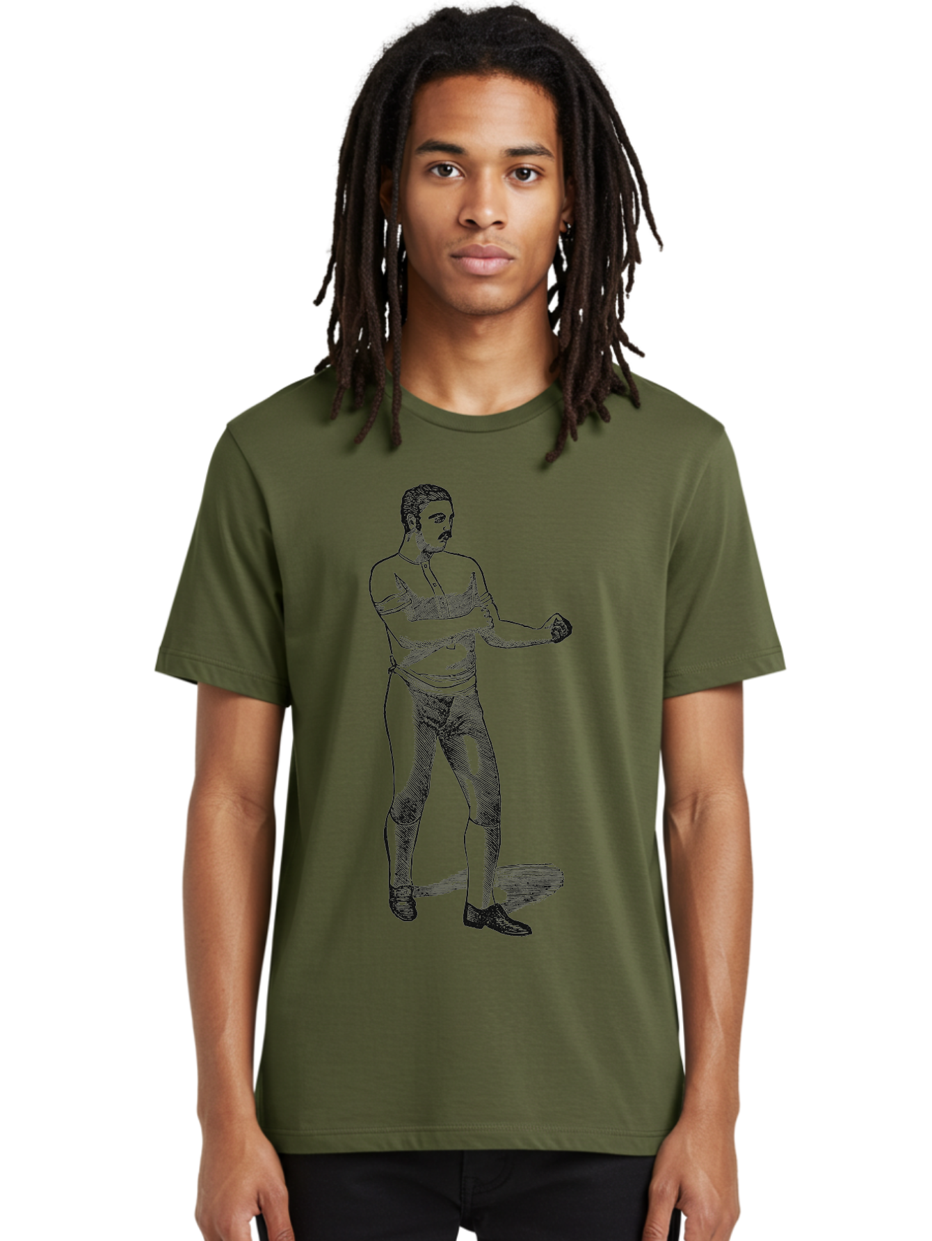 The Vintage Fighter Men'S Graphic Tee, 100% Cotton, Comfortable Casual Summer Wear, Machine Washable, Boxing Stance, Pugilist, Fighter, Boxing Gloves, Combat Sports, Martial Arts, Athletic Pose, Fighting Stance Aae724 4