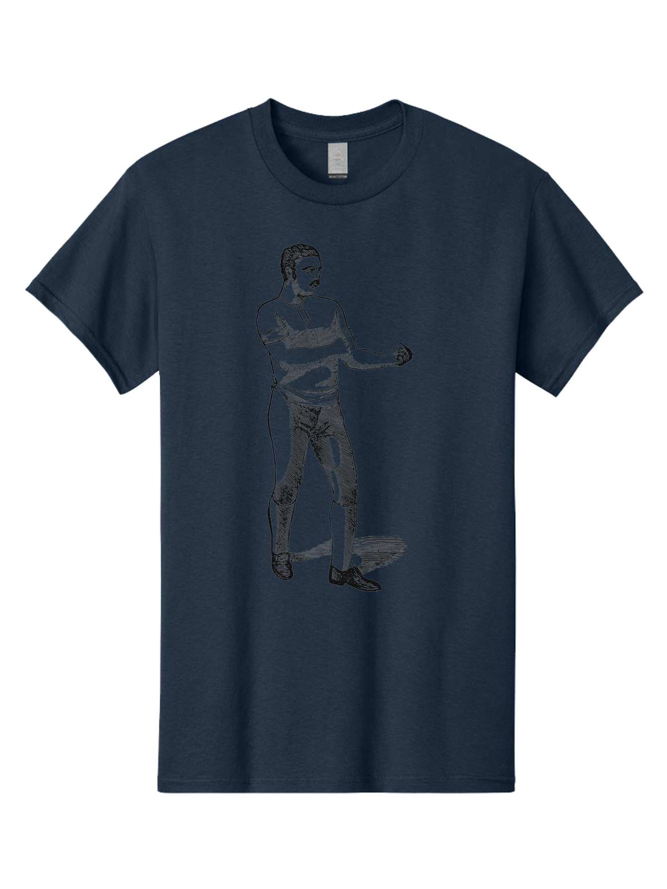 The Vintage Fighter Men'S Graphic Tee, 100% Cotton, Comfortable Casual Summer Wear, Machine Washable, Boxing Stance, Pugilist, Fighter, Boxing Gloves, Combat Sports, Martial Arts, Athletic Pose, Fighting Stance Aae724 23