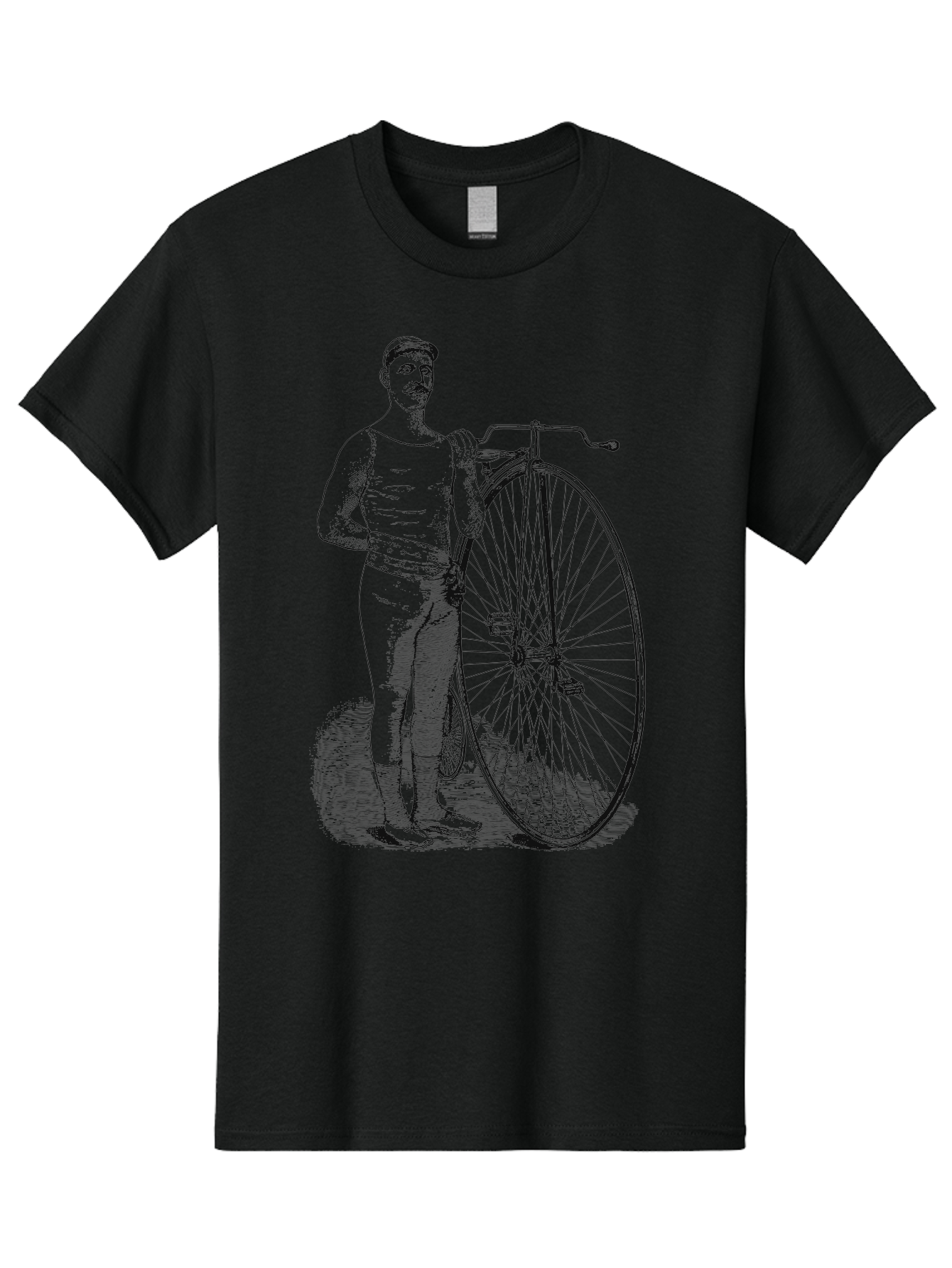 The Wheelman Men'S Graphic Tee, 100% Cotton, Comfortable Casual Summer Wear, Machine Washable, Vintage Bicycle, Penny Farthing Bike, Old-Fashioned Cycling, Historical Transport, Classic Bike Design, Retro Cycling Culture, Aae726 25