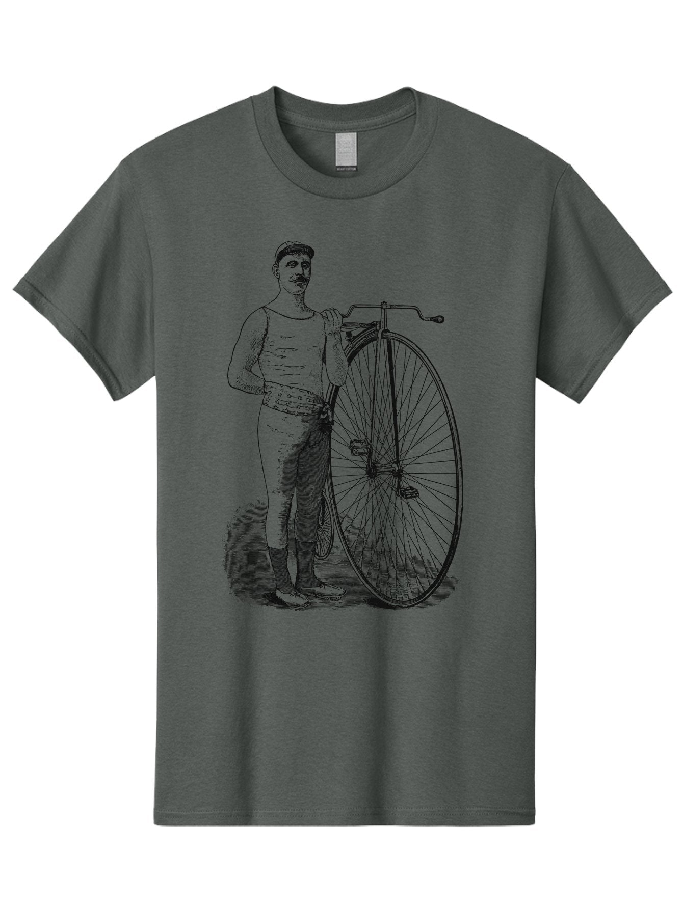 The Wheelman Men'S Graphic Tee, 100% Cotton, Comfortable Casual Summer Wear, Machine Washable, Vintage Bicycle, Penny Farthing Bike, Old-Fashioned Cycling, Historical Transport, Classic Bike Design, Retro Cycling Culture, Aae726 9