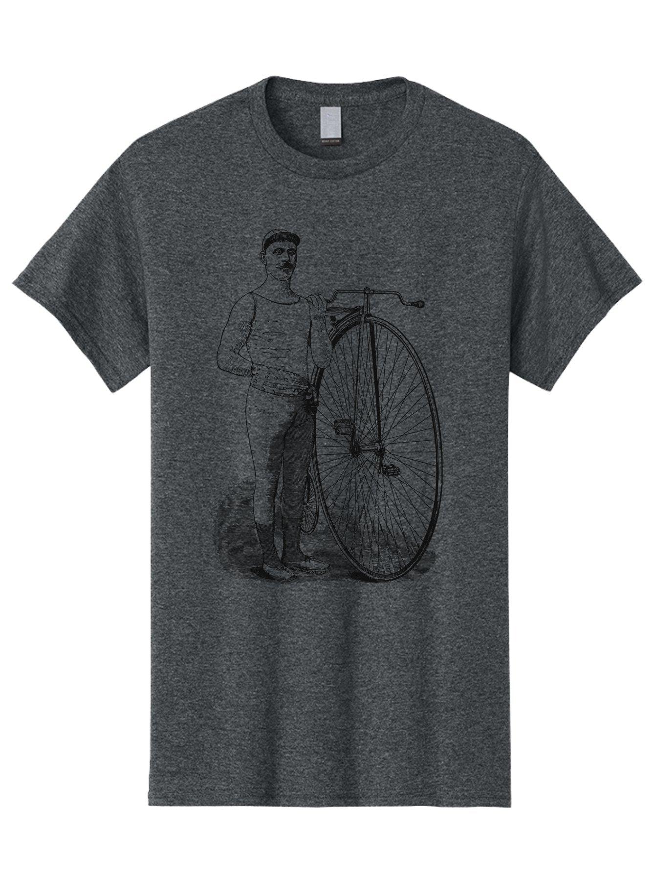 The Wheelman Men'S Graphic Tee, 100% Cotton, Comfortable Casual Summer Wear, Machine Washable, Vintage Bicycle, Penny Farthing Bike, Old-Fashioned Cycling, Historical Transport, Classic Bike Design, Retro Cycling Culture, Aae726 6