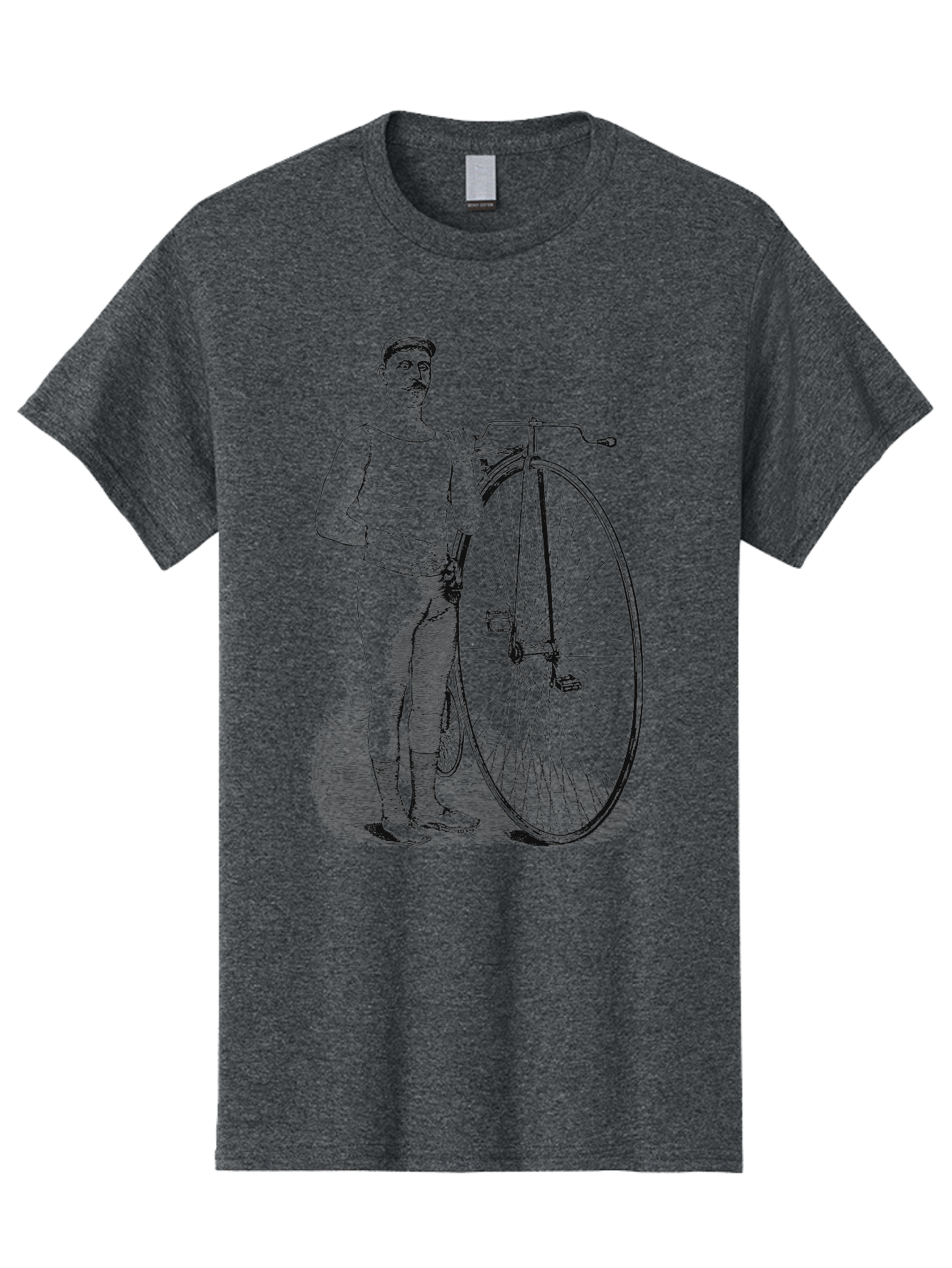 The Wheelman Men'S Graphic Tee, 100% Cotton, Comfortable Casual Summer Wear, Machine Washable, Vintage Bicycle, Penny Farthing Bike, Old-Fashioned Cycling, Historical Transport, Classic Bike Design, Retro Cycling Culture, Aae726 11