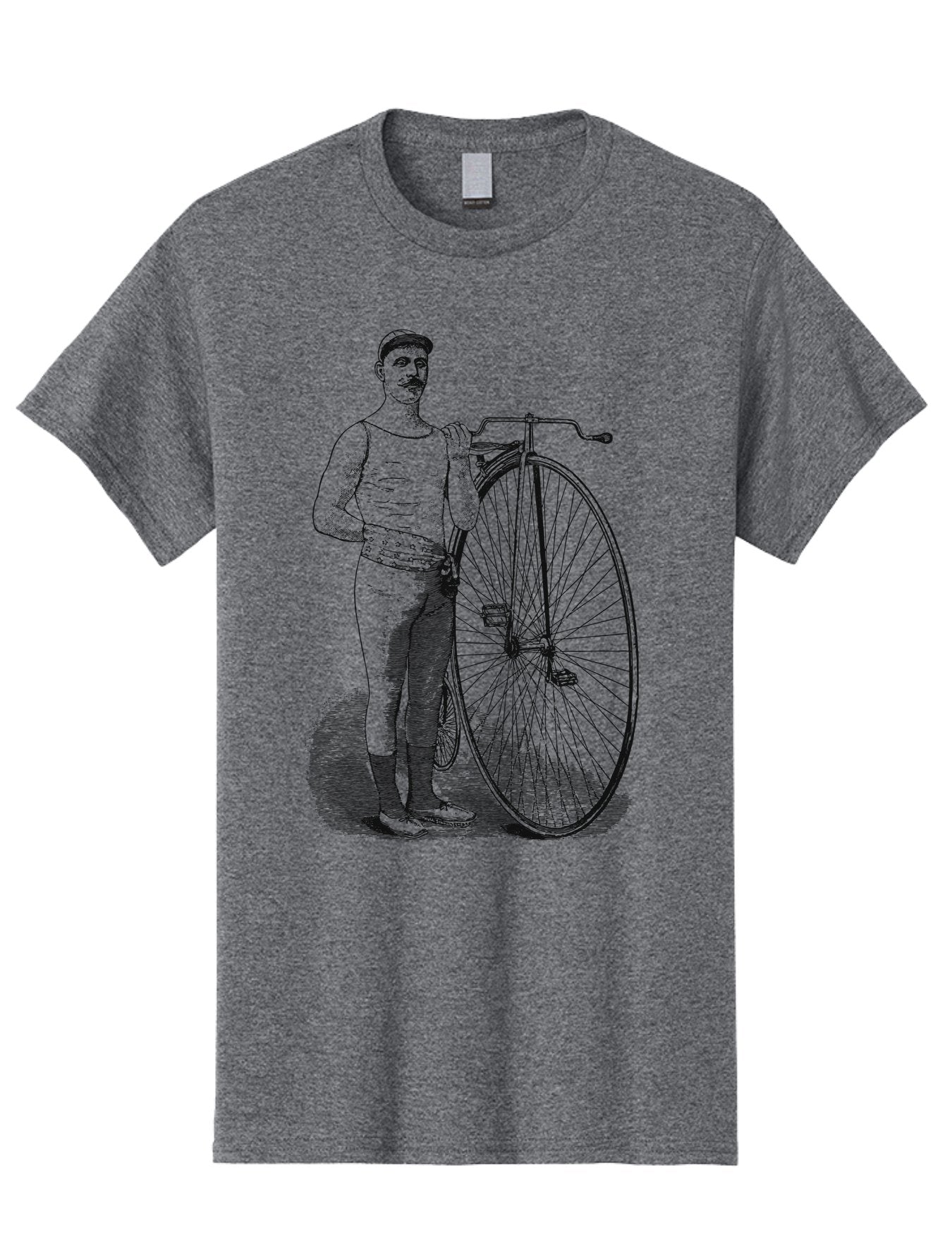 The Wheelman Men'S Graphic Tee, 100% Cotton, Comfortable Casual Summer Wear, Machine Washable, Vintage Bicycle, Penny Farthing Bike, Old-Fashioned Cycling, Historical Transport, Classic Bike Design, Retro Cycling Culture, Aae726 10