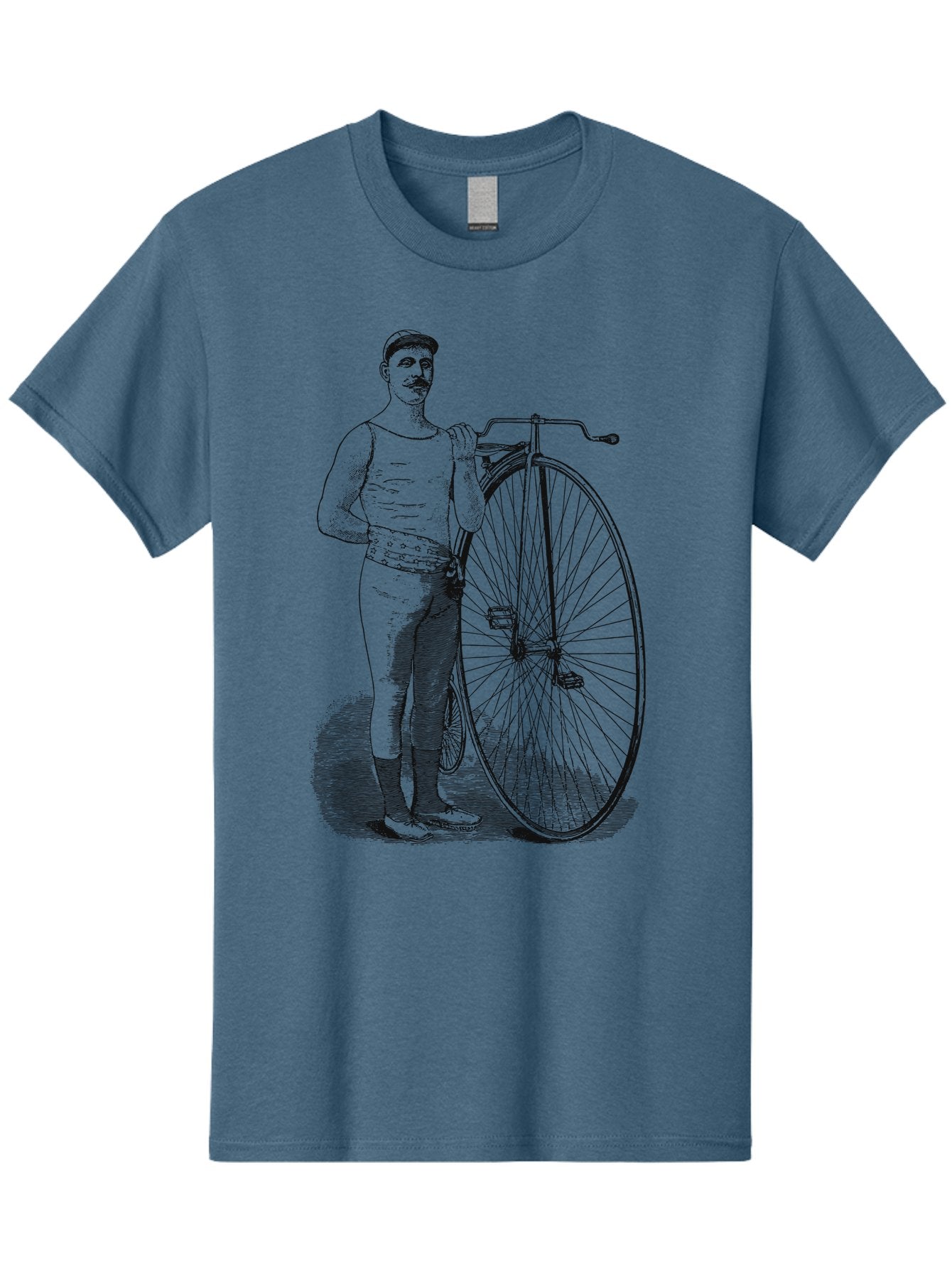 The Wheelman Men'S Graphic Tee, 100% Cotton, Comfortable Casual Summer Wear, Machine Washable, Vintage Bicycle, Penny Farthing Bike, Old-Fashioned Cycling, Historical Transport, Classic Bike Design, Retro Cycling Culture, Aae726 13