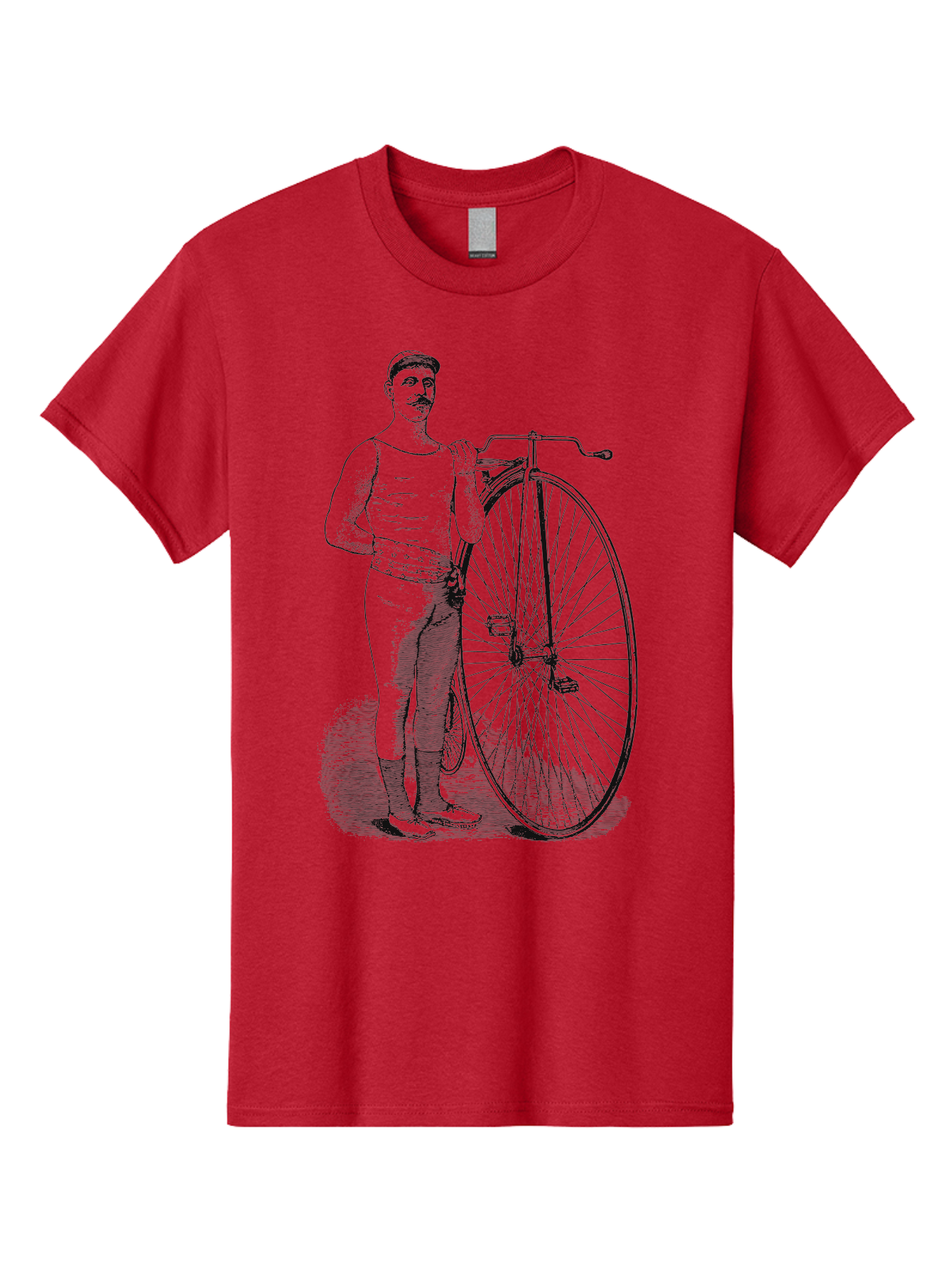 The Wheelman Men'S Graphic Tee, 100% Cotton, Comfortable Casual Summer Wear, Machine Washable, Vintage Bicycle, Penny Farthing Bike, Old-Fashioned Cycling, Historical Transport, Classic Bike Design, Retro Cycling Culture, Aae726 23