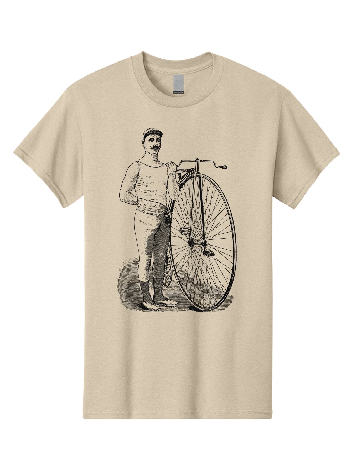 The Wheelman Men'S Graphic Tee, 100% Cotton, Comfortable Casual Summer Wear, Machine Washable, Vintage Bicycle, Penny Farthing Bike, Old-Fashioned Cycling, Historical Transport, Classic Bike Design, Retro Cycling Culture, Aae726 8