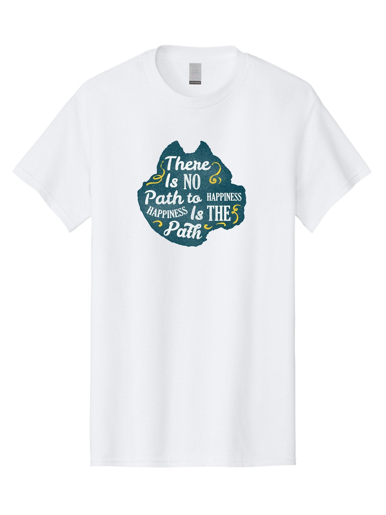 There Is No Path To Happiness Men'S Graphic Tee, 100% Cotton, Comfortable Casual Summer Wear, Machine Washable, Motivational Quotes, Happiness Is The Path, Inspirational Sayings, Mindful Living, Positive Affirmations, Life Lessons, Aae727 9