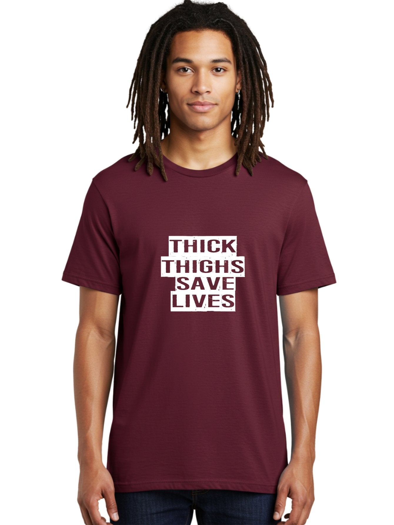 Thick Thighs Save Lives Men'S Graphic Tee, 100% Cotton, Comfortable Casual Summer Wear, Machine Washable, Motivational Quotes, Fitness Inspiration, Body Positivity, Empowerment, Healthy Lifestyle, Strong Thighs, Workout Motivation Aae729 29