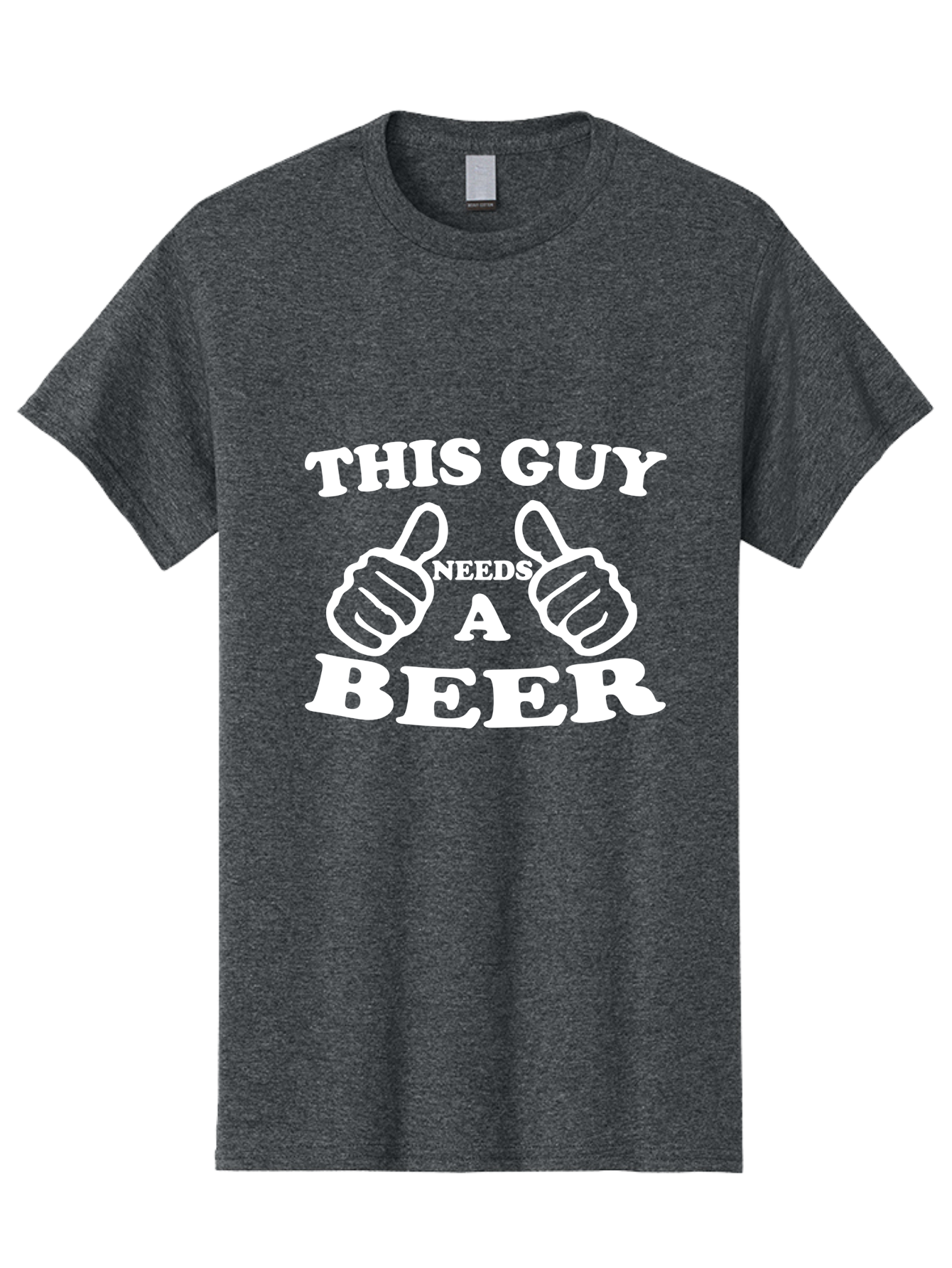 This Guy Need A Beer Men'S Graphic Tee, 100% Cotton, Comfortable Casual Summer Wear, Machine Washable, Humorous Quote, Beer Lover, Funny T-Shirt Design, Thumbs Up Gesture, Needs Beer, Funny Saying, Beer Enthusiast, Comical Graphic Aae730 15