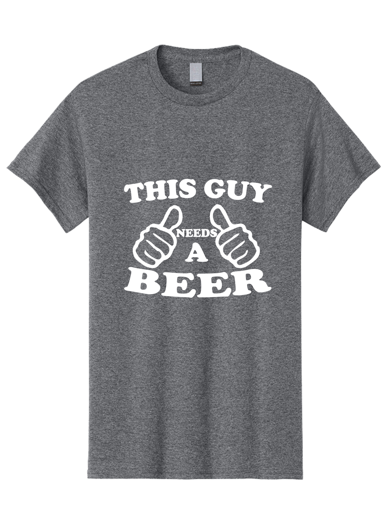 This Guy Need A Beer Men'S Graphic Tee, 100% Cotton, Comfortable Casual Summer Wear, Machine Washable, Humorous Quote, Beer Lover, Funny T-Shirt Design, Thumbs Up Gesture, Needs Beer, Funny Saying, Beer Enthusiast, Comical Graphic Aae730 29