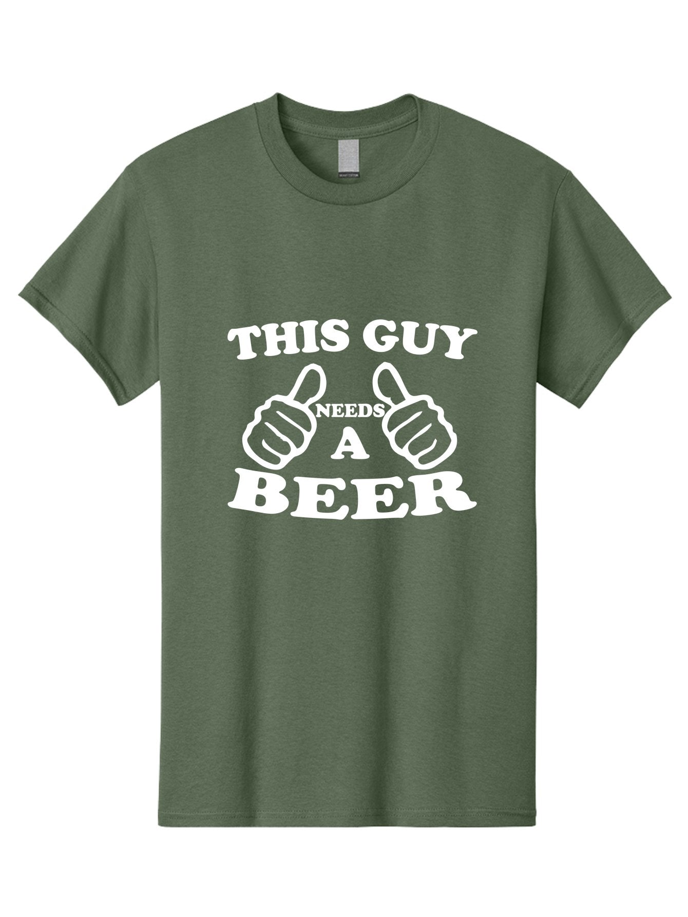 This Guy Need A Beer Men'S Graphic Tee, 100% Cotton, Comfortable Casual Summer Wear, Machine Washable, Humorous Quote, Beer Lover, Funny T-Shirt Design, Thumbs Up Gesture, Needs Beer, Funny Saying, Beer Enthusiast, Comical Graphic Aae730 6