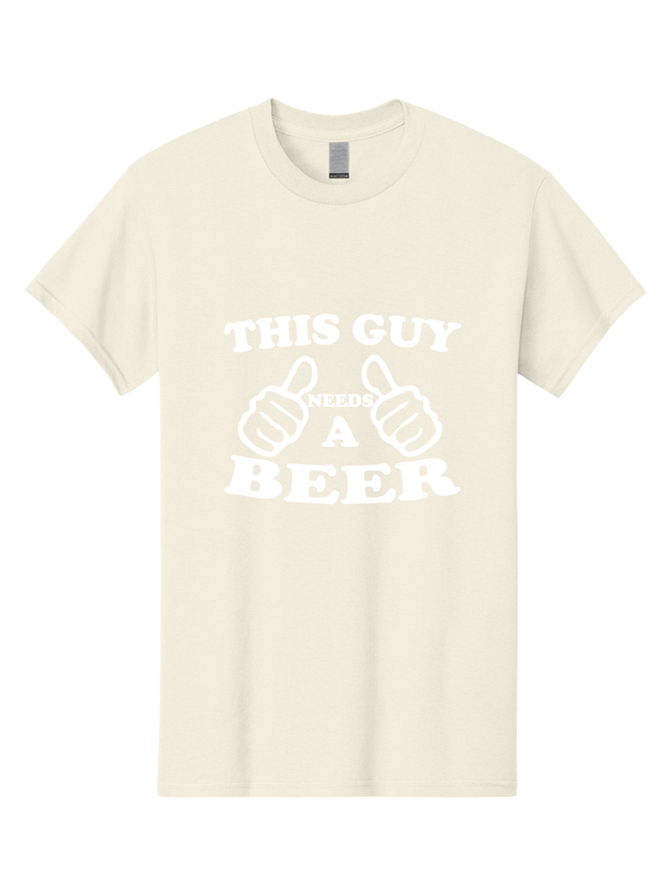 This Guy Need A Beer Men'S Graphic Tee, 100% Cotton, Comfortable Casual Summer Wear, Machine Washable, Humorous Quote, Beer Lover, Funny T-Shirt Design, Thumbs Up Gesture, Needs Beer, Funny Saying, Beer Enthusiast, Comical Graphic Aae730 9