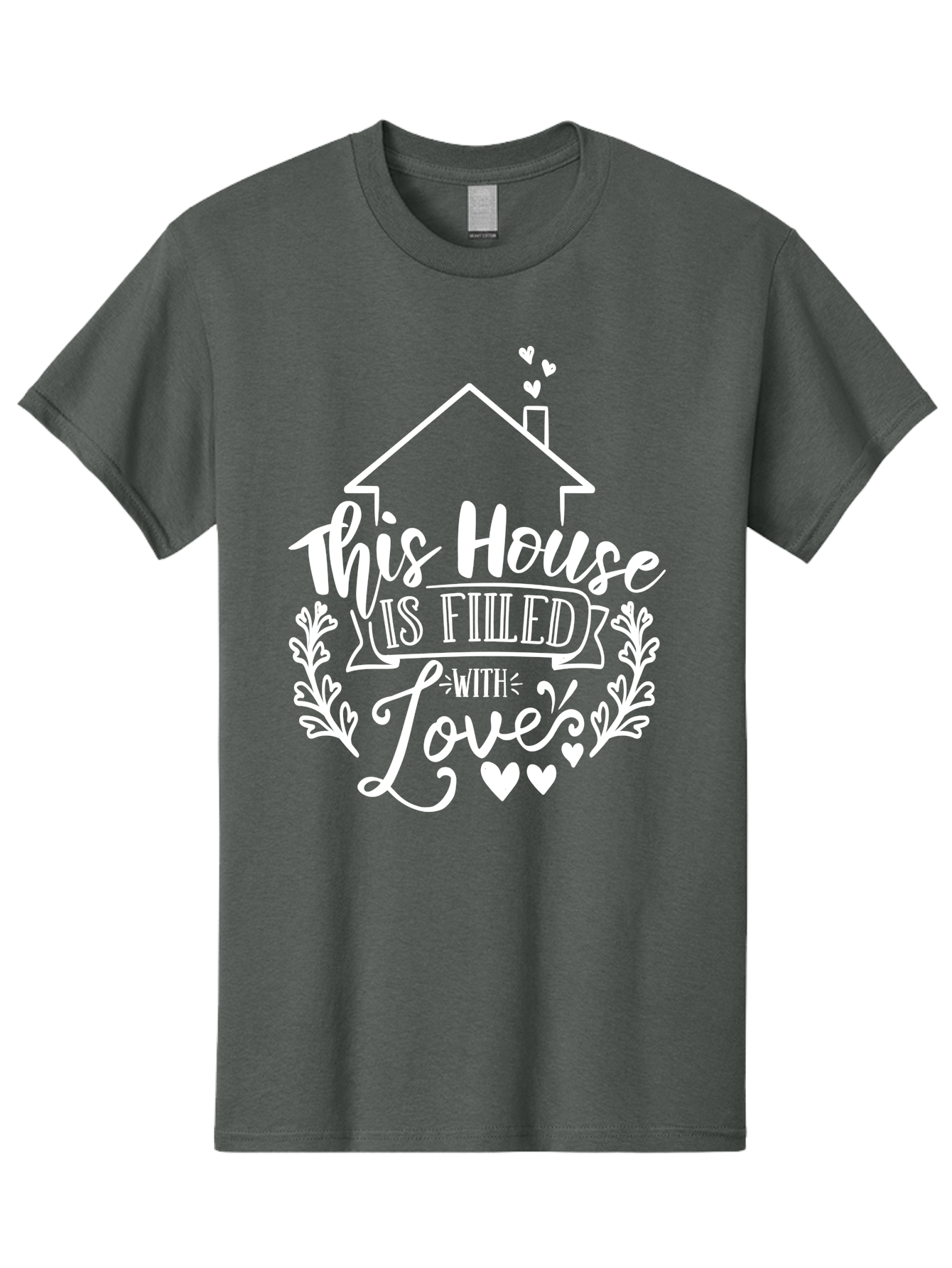 This House Is Filled With Love White Men'S Graphic Tee, 100% Cotton, Comfortable Casual Summer Wear, Machine Washable, Home Sweet Home, Love-Filled Home, Family Values, Heartfelt Sentiment, Cozy Home Decor, Inspirational Quote, Aae731 29