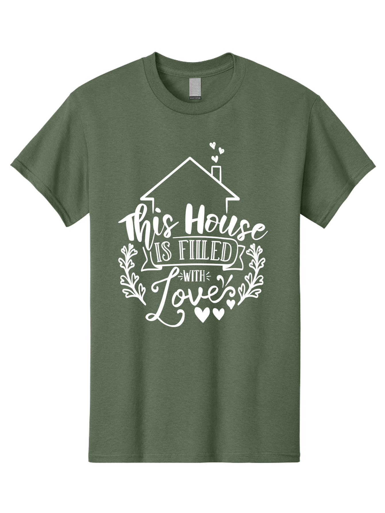 This House Is Filled With Love White Men'S Graphic Tee, 100% Cotton, Comfortable Casual Summer Wear, Machine Washable, Home Sweet Home, Love-Filled Home, Family Values, Heartfelt Sentiment, Cozy Home Decor, Inspirational Quote, Aae731 17