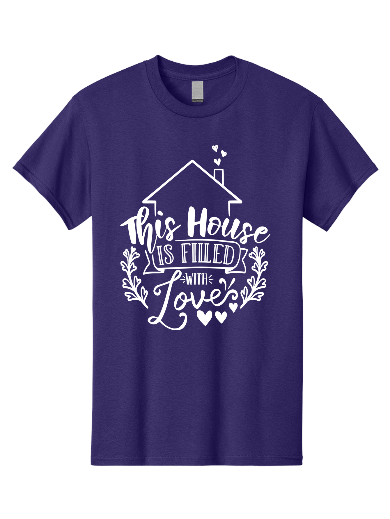 This House Is Filled With Love White Men'S Graphic Tee, 100% Cotton, Comfortable Casual Summer Wear, Machine Washable, Home Sweet Home, Love-Filled Home, Family Values, Heartfelt Sentiment, Cozy Home Decor, Inspirational Quote, Aae731 23