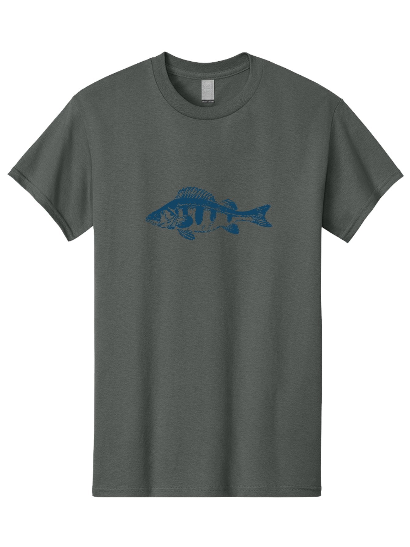 Thornfin Fish Men'S Graphic Tee, 100% Cotton, Comfortable Casual Summer Wear, Machine Washable, Bass Fish Illustration, Blue Fish Graphic, Striped Fish Design, Aquatic Life, Fishing Theme, Marine Species, Illustration Art Aae735 8
