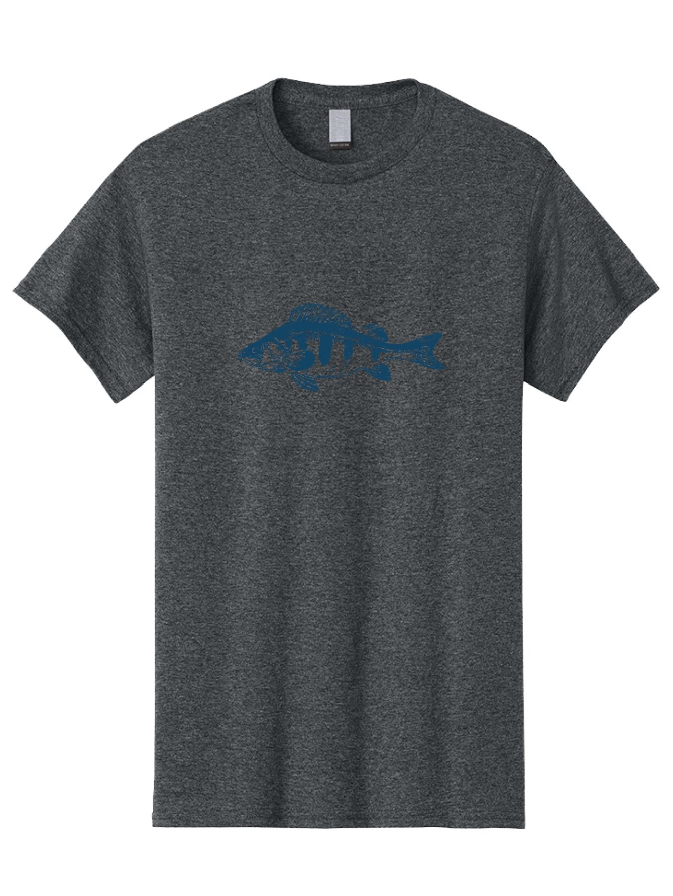 Thornfin Fish Men'S Graphic Tee, 100% Cotton, Comfortable Casual Summer Wear, Machine Washable, Bass Fish Illustration, Blue Fish Graphic, Striped Fish Design, Aquatic Life, Fishing Theme, Marine Species, Illustration Art Aae735 7