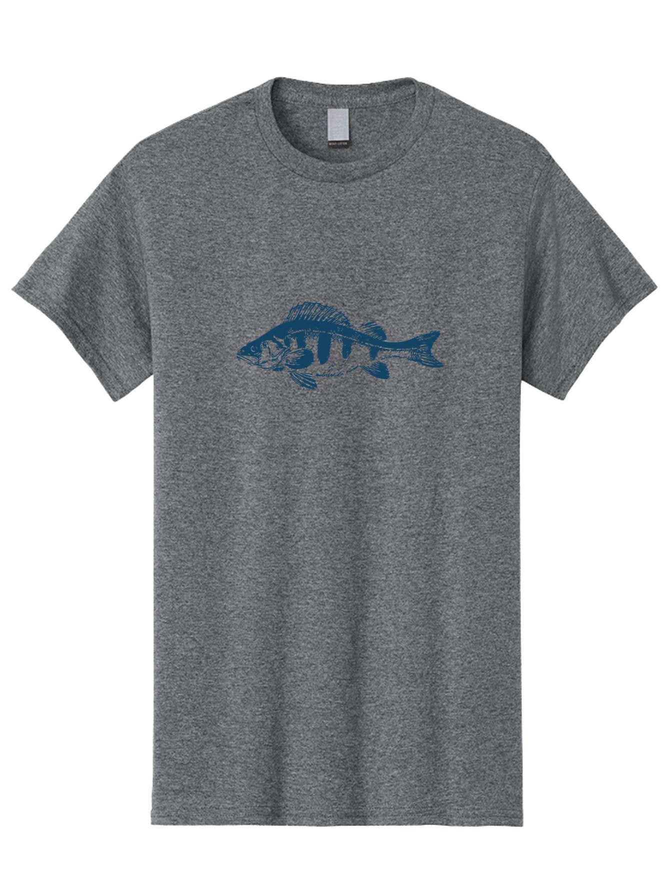 Thornfin Fish Men'S Graphic Tee, 100% Cotton, Comfortable Casual Summer Wear, Machine Washable, Bass Fish Illustration, Blue Fish Graphic, Striped Fish Design, Aquatic Life, Fishing Theme, Marine Species, Illustration Art Aae735 6
