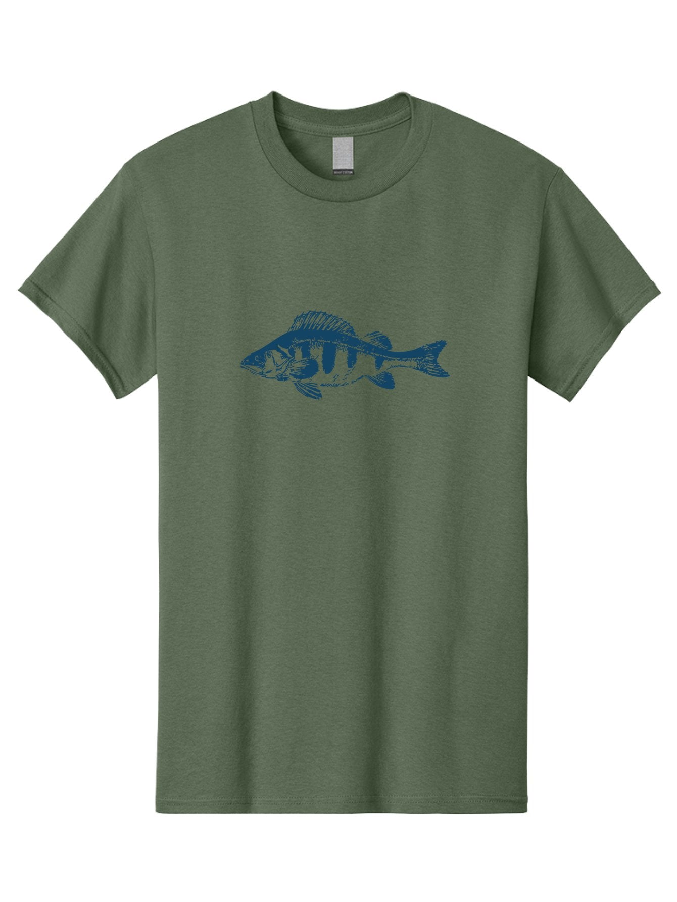 Thornfin Fish Men'S Graphic Tee, 100% Cotton, Comfortable Casual Summer Wear, Machine Washable, Bass Fish Illustration, Blue Fish Graphic, Striped Fish Design, Aquatic Life, Fishing Theme, Marine Species, Illustration Art Aae735 10