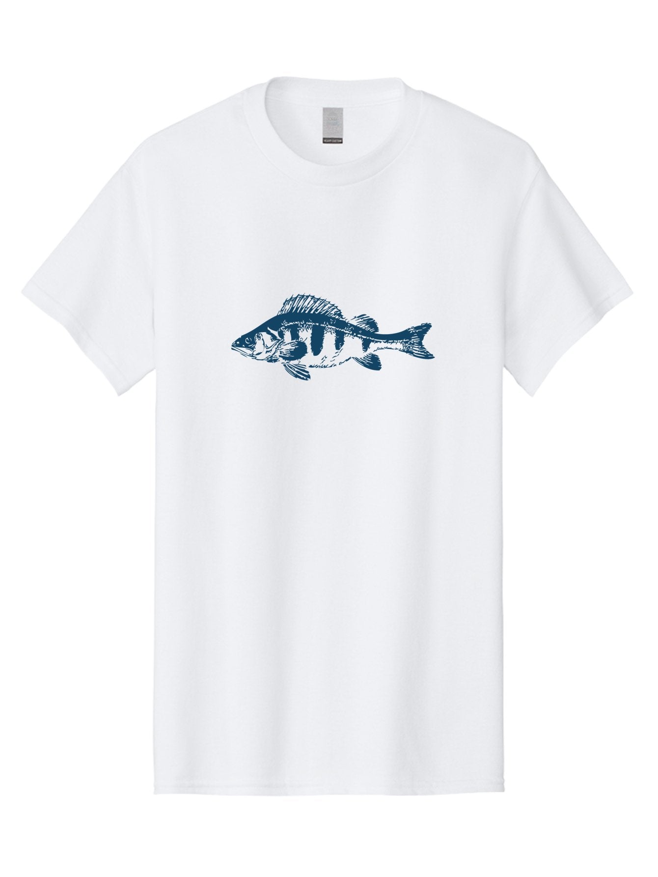 Thornfin Fish Men'S Graphic Tee, 100% Cotton, Comfortable Casual Summer Wear, Machine Washable, Bass Fish Illustration, Blue Fish Graphic, Striped Fish Design, Aquatic Life, Fishing Theme, Marine Species, Illustration Art Aae735 11