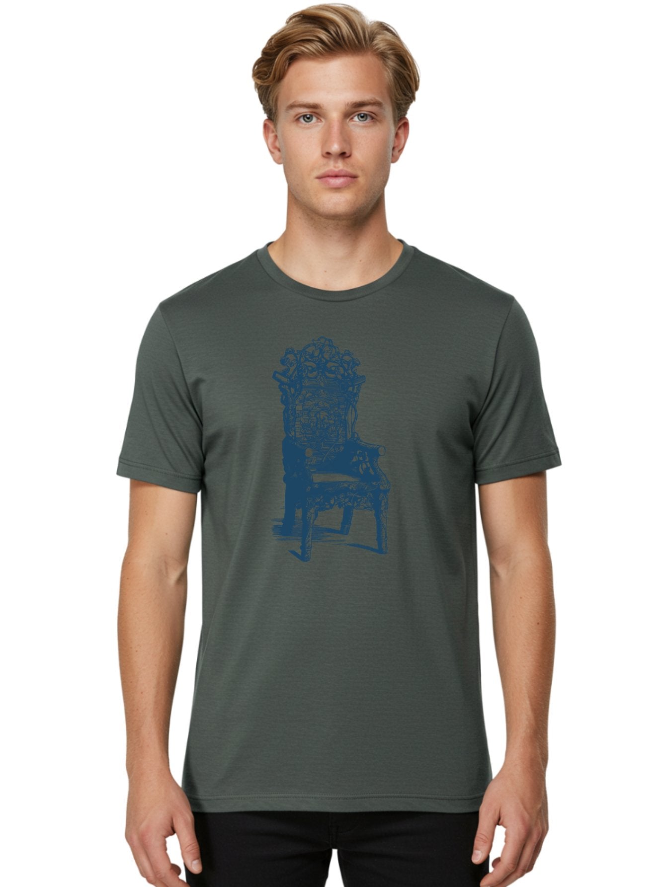 Throne Style Chair Men'S Graphic Tee, 100% Cotton, Comfortable Casual Summer Wear, Machine Washable, Ornate Chair, Luxurious Furniture, Intricate Carvings, Royal Seating, Regal Decor, Elegant Design Aae736 20