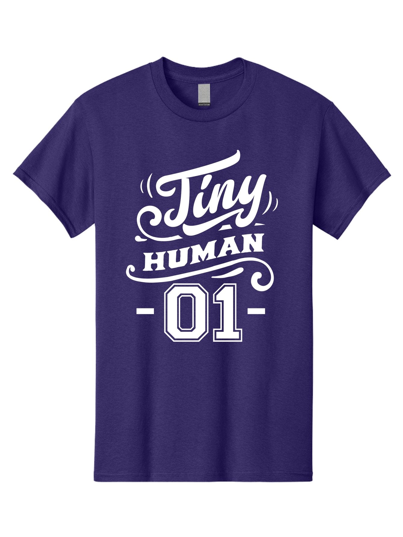 Tiny Human 01 White Men'S Graphic Tee, 100% Cotton, Comfortable Casual Summer Wear, Machine Washable, Tiny Human 01, Typographic Design, White Text On Green, Stylized Font, Decorative Swirls, Modern Typography, Minimalist Style, Aae740 12