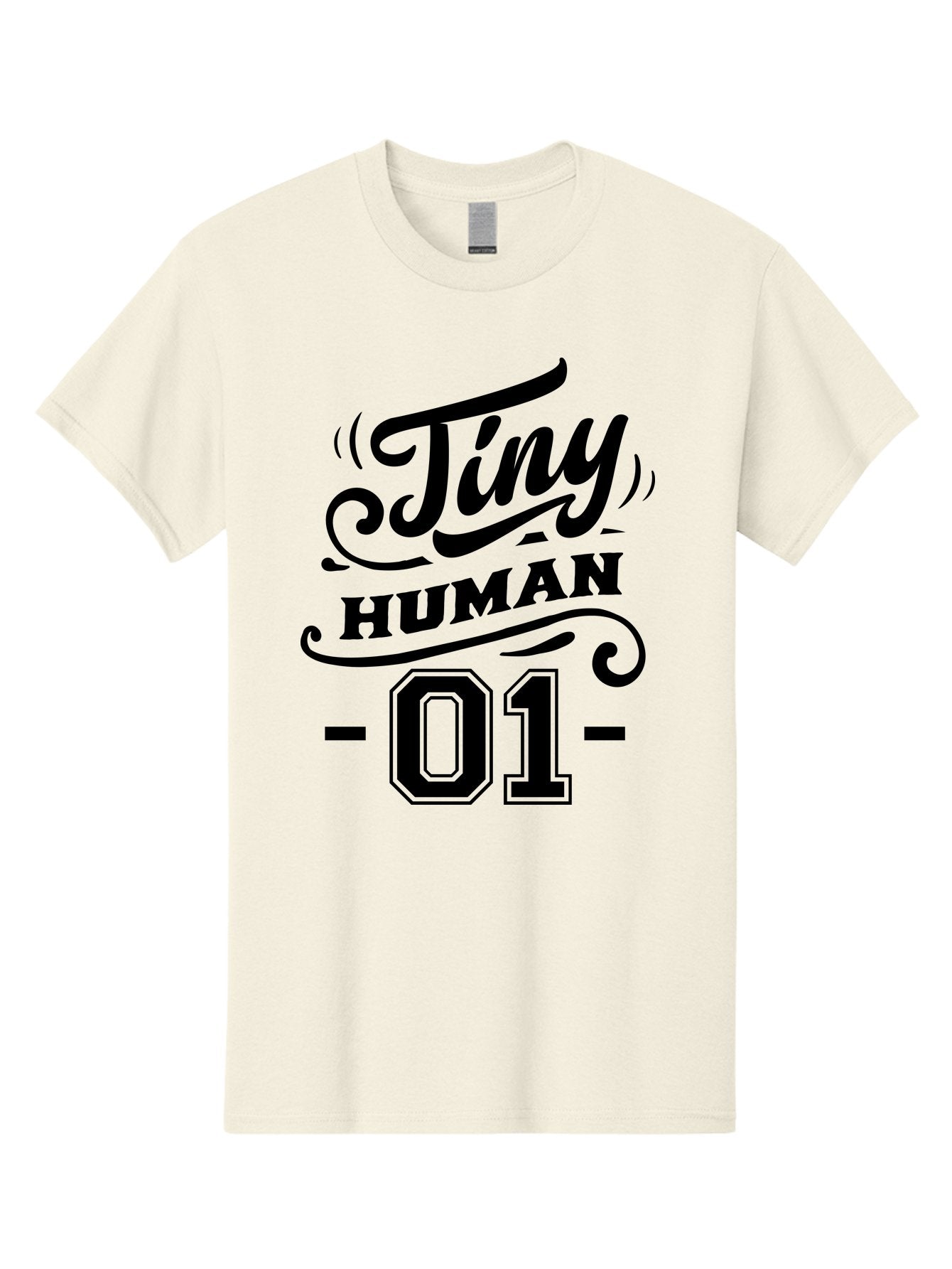 Tiny Human 01 Men'S Graphic Tee, 100% Cotton, Comfortable Casual Summer Wear, Machine Washable, Tiny Human, Inspirational Quotes, Motivational Phrases, Typography Art, Black Text, Decorative Font, Numbers, Design Elements, Creative Graphics Aae741