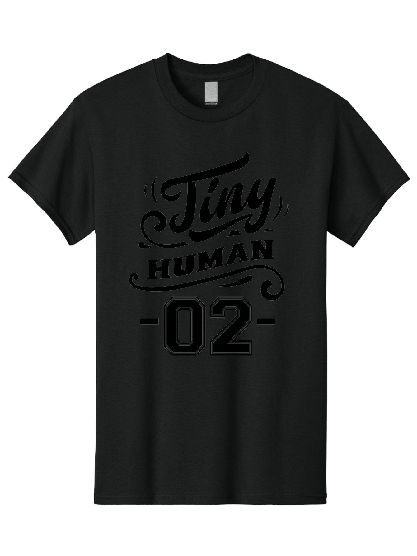 Tiny Human 02 Men'S Graphic Tee, 100% Cotton, Comfortable Casual Summer Wear, Machine Washable, Tiny Human, Typography, Black Text, Elegant Design, Custom Graphics, Athletic Wear, Sports Apparel, Bold Font, Number 02, Vintage Style, Aae743
