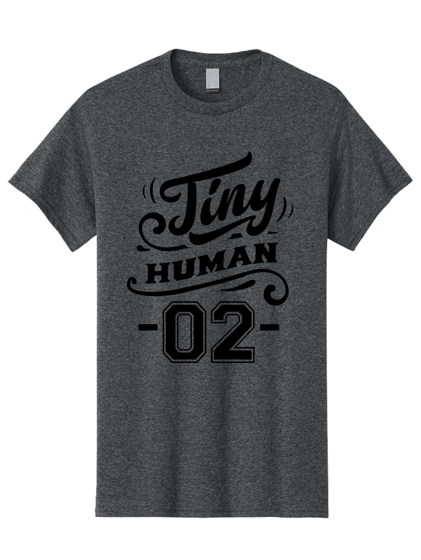Tiny Human 02 Men'S Graphic Tee, 100% Cotton, Comfortable Casual Summer Wear, Machine Washable, Tiny Human, Typography, Black Text, Elegant Design, Custom Graphics, Athletic Wear, Sports Apparel, Bold Font, Number 02, Vintage Style, Aae743 8