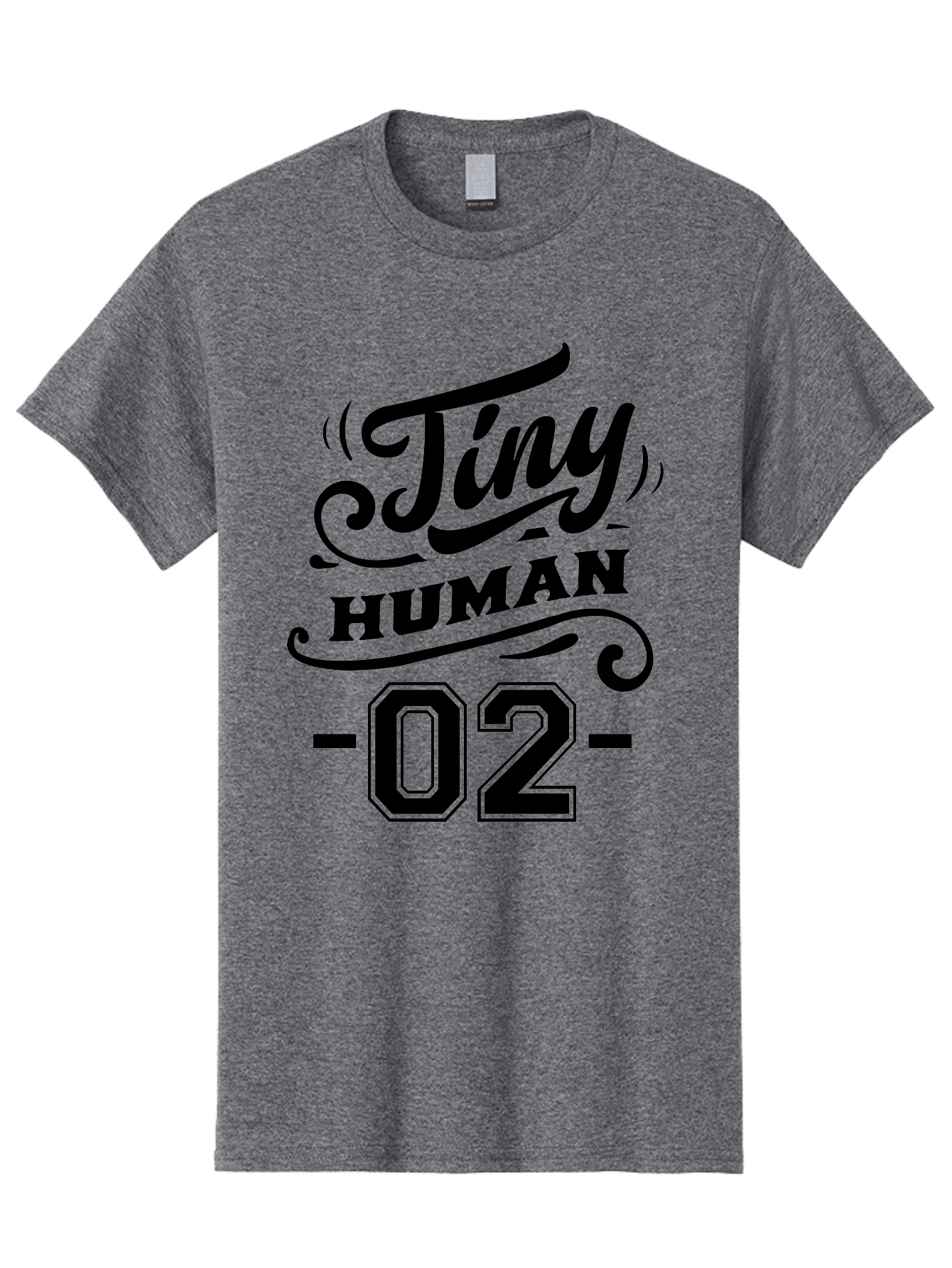 Tiny Human 02 Men'S Graphic Tee, 100% Cotton, Comfortable Casual Summer Wear, Machine Washable, Tiny Human, Typography, Black Text, Elegant Design, Custom Graphics, Athletic Wear, Sports Apparel, Bold Font, Number 02, Vintage Style, Aae743 9