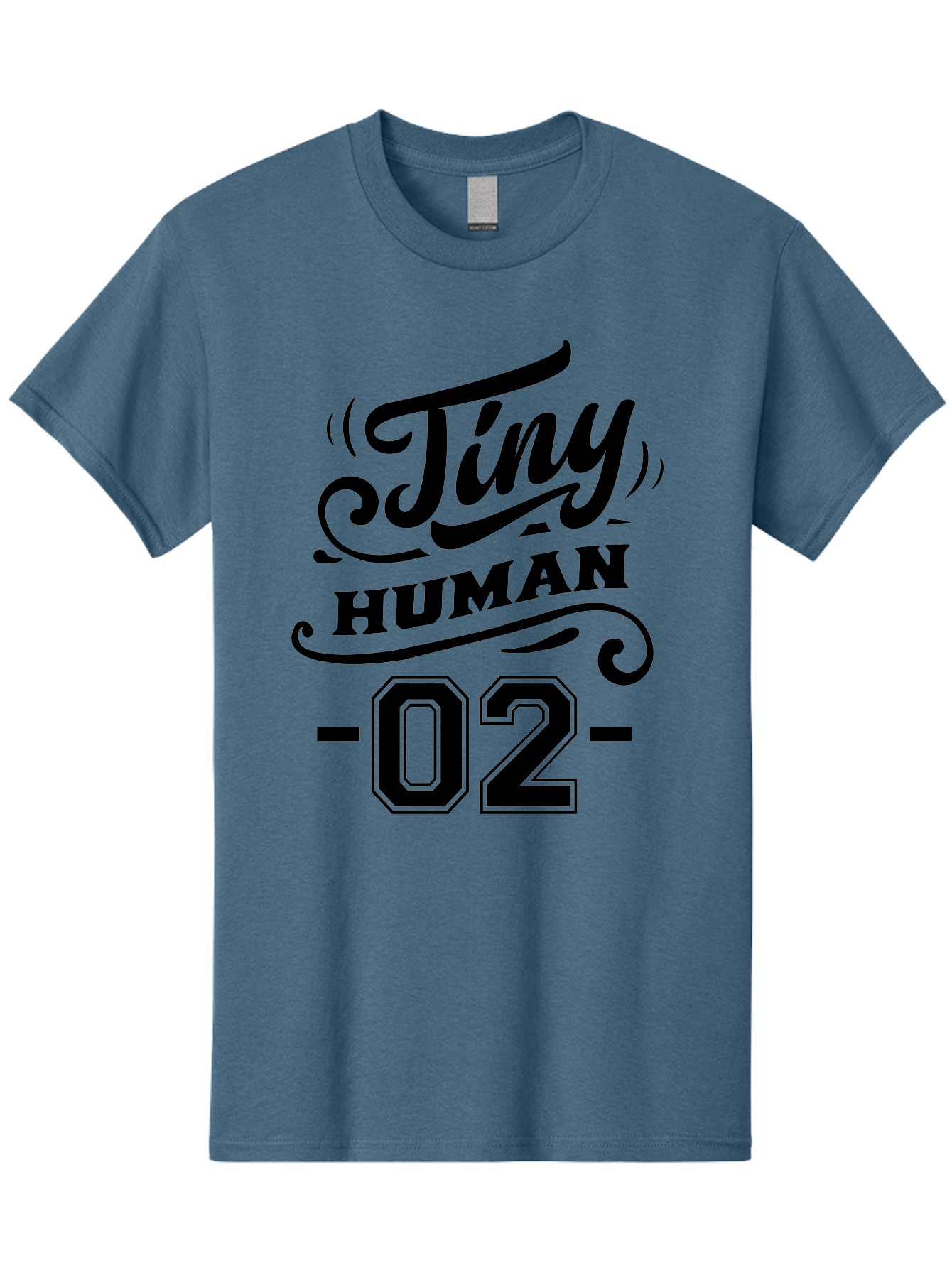 Tiny Human 02 Men'S Graphic Tee, 100% Cotton, Comfortable Casual Summer Wear, Machine Washable, Tiny Human, Typography, Black Text, Elegant Design, Custom Graphics, Athletic Wear, Sports Apparel, Bold Font, Number 02, Vintage Style, Aae743 5
