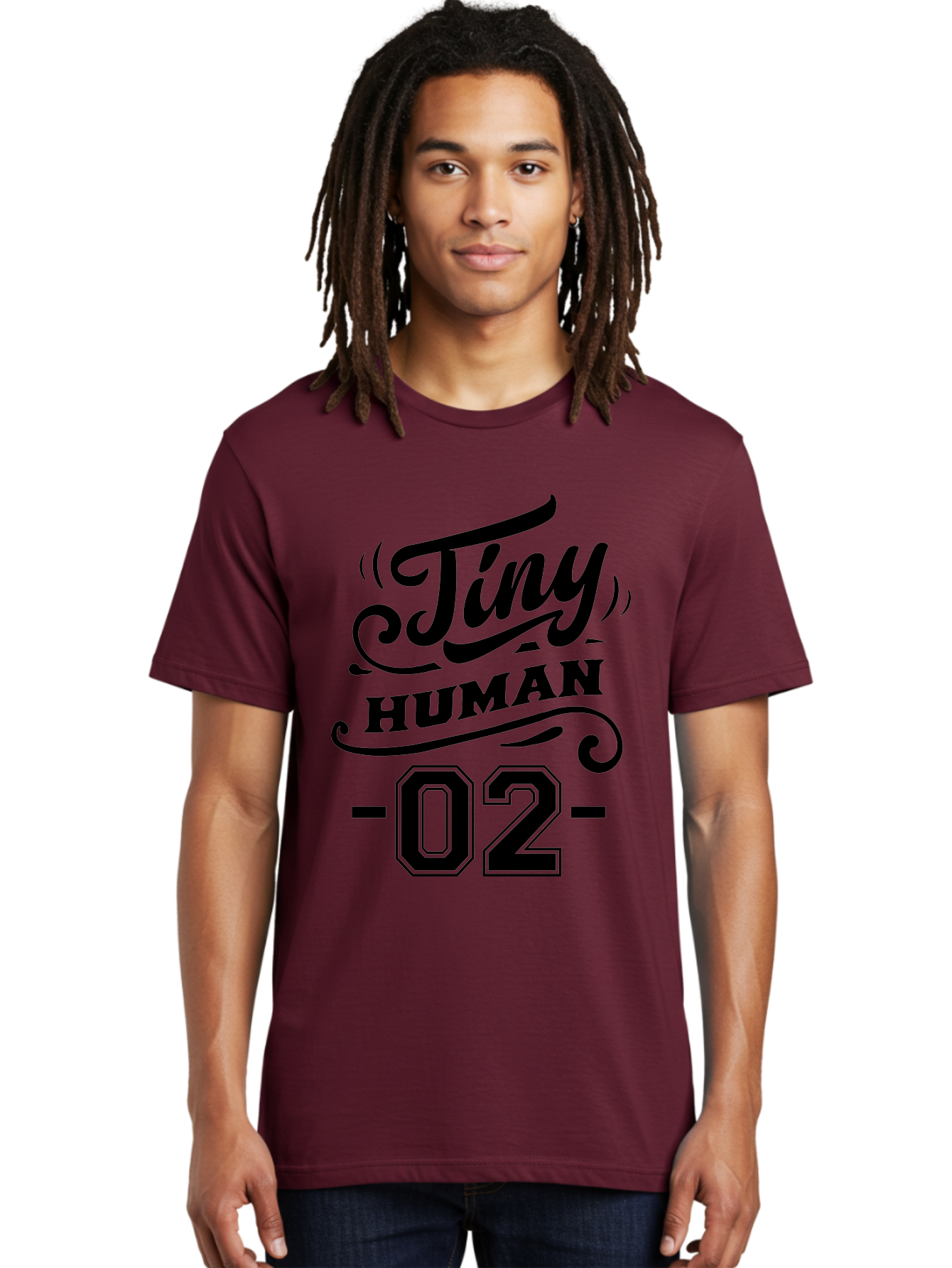 Tiny Human 02 Men'S Graphic Tee, 100% Cotton, Comfortable Casual Summer Wear, Machine Washable, Tiny Human, Typography, Black Text, Elegant Design, Custom Graphics, Athletic Wear, Sports Apparel, Bold Font, Number 02, Vintage Style, Aae743 22