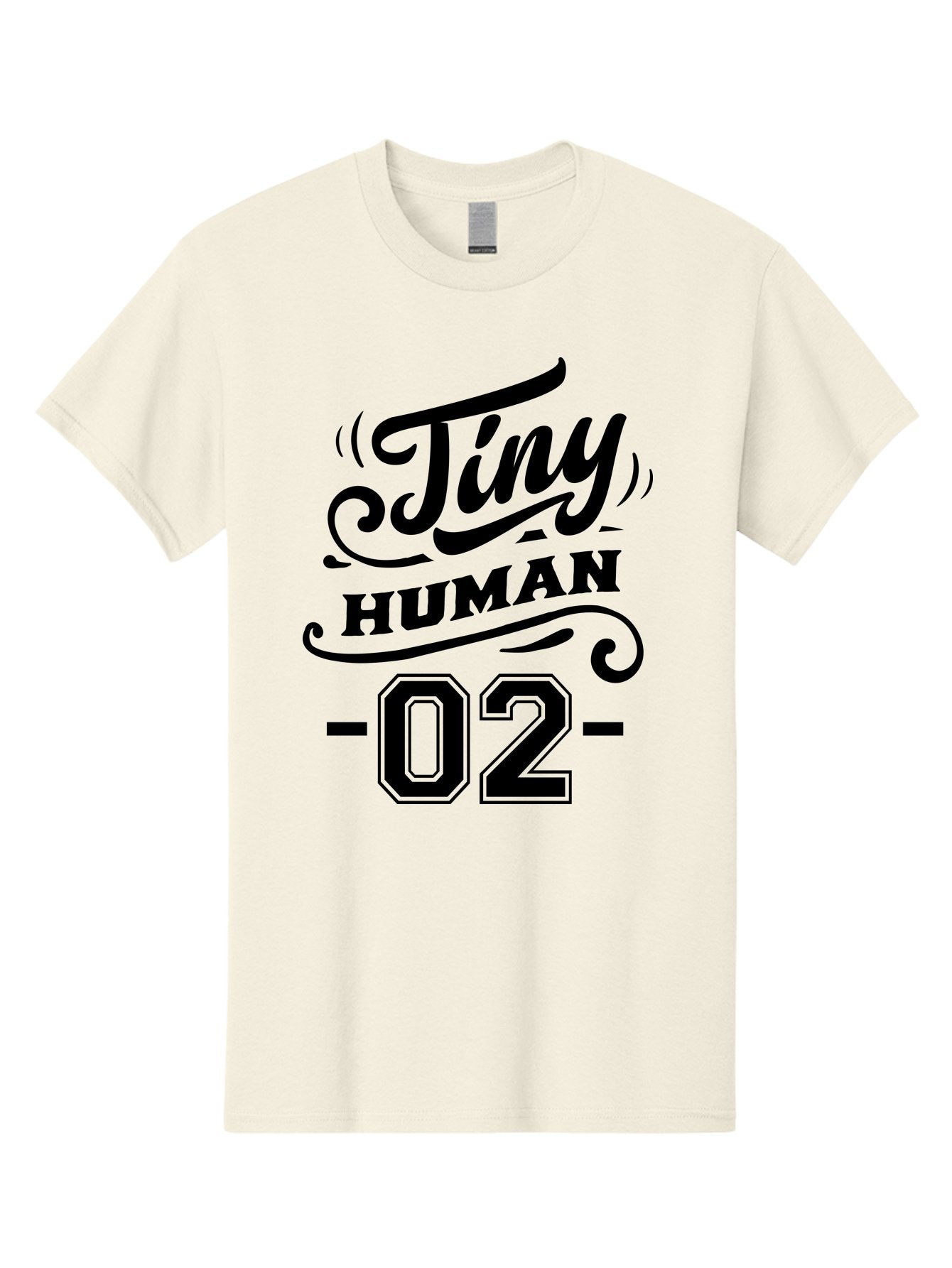 Tiny Human 02 Men'S Graphic Tee, 100% Cotton, Comfortable Casual Summer Wear, Machine Washable, Tiny Human, Typography, Black Text, Elegant Design, Custom Graphics, Athletic Wear, Sports Apparel, Bold Font, Number 02, Vintage Style, Aae743 3