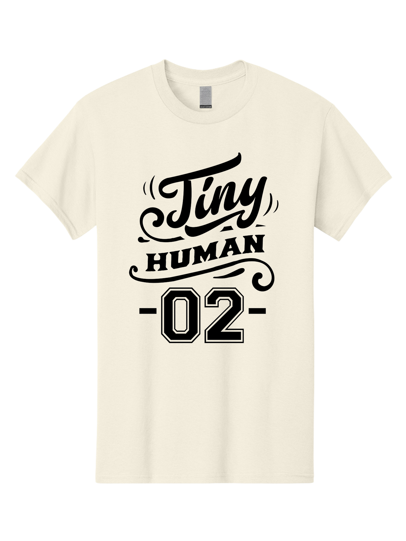 Tiny Human 02 Men'S Graphic Tee, 100% Cotton, Comfortable Casual Summer Wear, Machine Washable, Tiny Human, Typography, Black Text, Elegant Design, Custom Graphics, Athletic Wear, Sports Apparel, Bold Font, Number 02, Vintage Style, Aae743 7