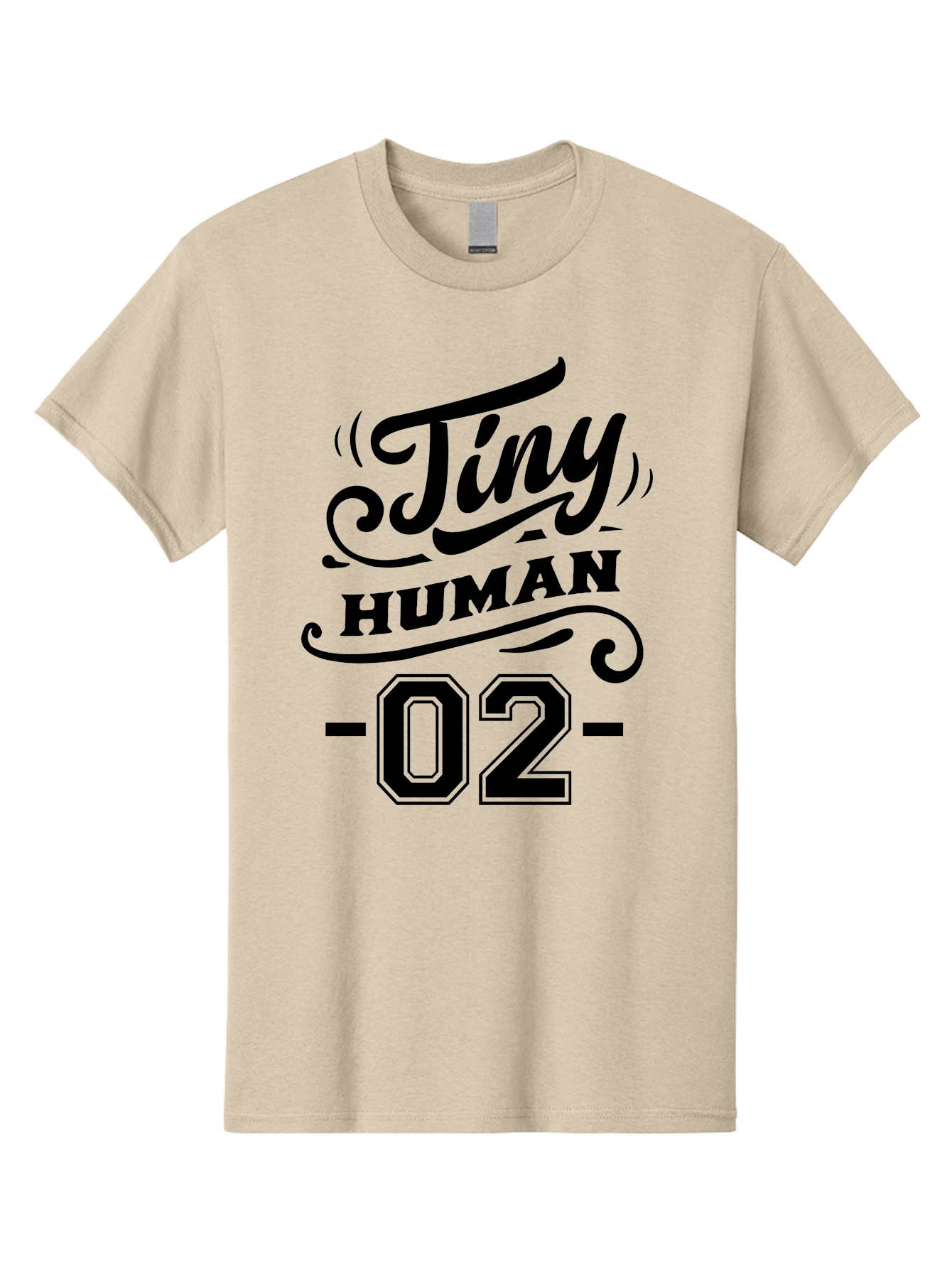 Tiny Human 02 Men'S Graphic Tee, 100% Cotton, Comfortable Casual Summer Wear, Machine Washable, Tiny Human, Typography, Black Text, Elegant Design, Custom Graphics, Athletic Wear, Sports Apparel, Bold Font, Number 02, Vintage Style, Aae743 19