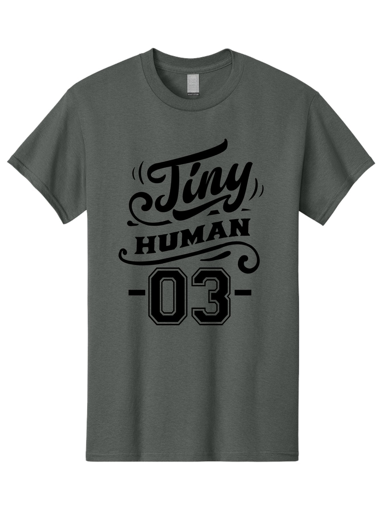 Tiny Human 03 Men'S Graphic Tee, 100% Cotton, Comfortable Casual Summer Wear, Machine Washable, Tiny Human 03, Typographic Design, Abstract Art, Minimalist Style, Black Text, Swirly Fonts, Elegant Typography, Modern Graphics, Number 03 Aae745 4