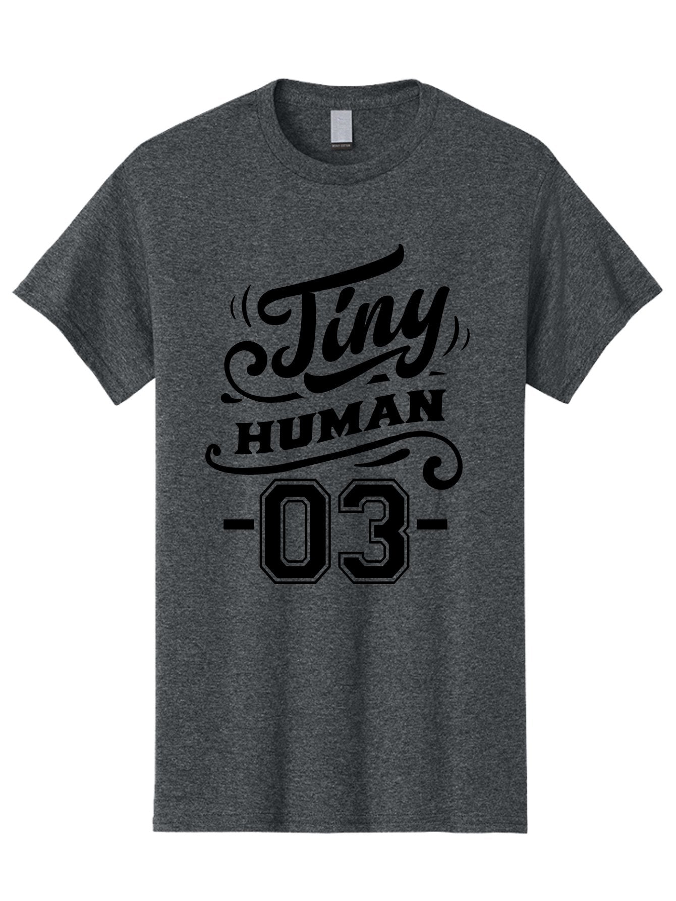 Tiny Human 03 Men'S Graphic Tee, 100% Cotton, Comfortable Casual Summer Wear, Machine Washable, Tiny Human 03, Typographic Design, Abstract Art, Minimalist Style, Black Text, Swirly Fonts, Elegant Typography, Modern Graphics, Number 03 Aae745 5