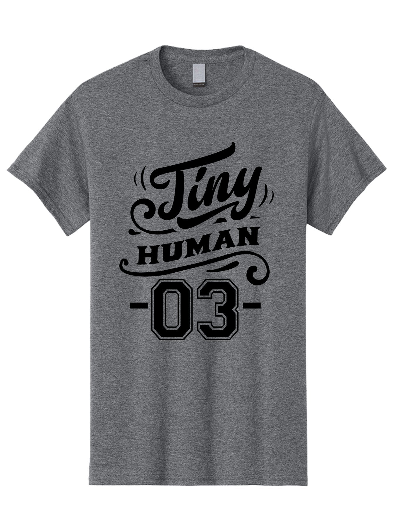 Tiny Human 03 Men'S Graphic Tee, 100% Cotton, Comfortable Casual Summer Wear, Machine Washable, Tiny Human 03, Typographic Design, Abstract Art, Minimalist Style, Black Text, Swirly Fonts, Elegant Typography, Modern Graphics, Number 03 Aae745 3