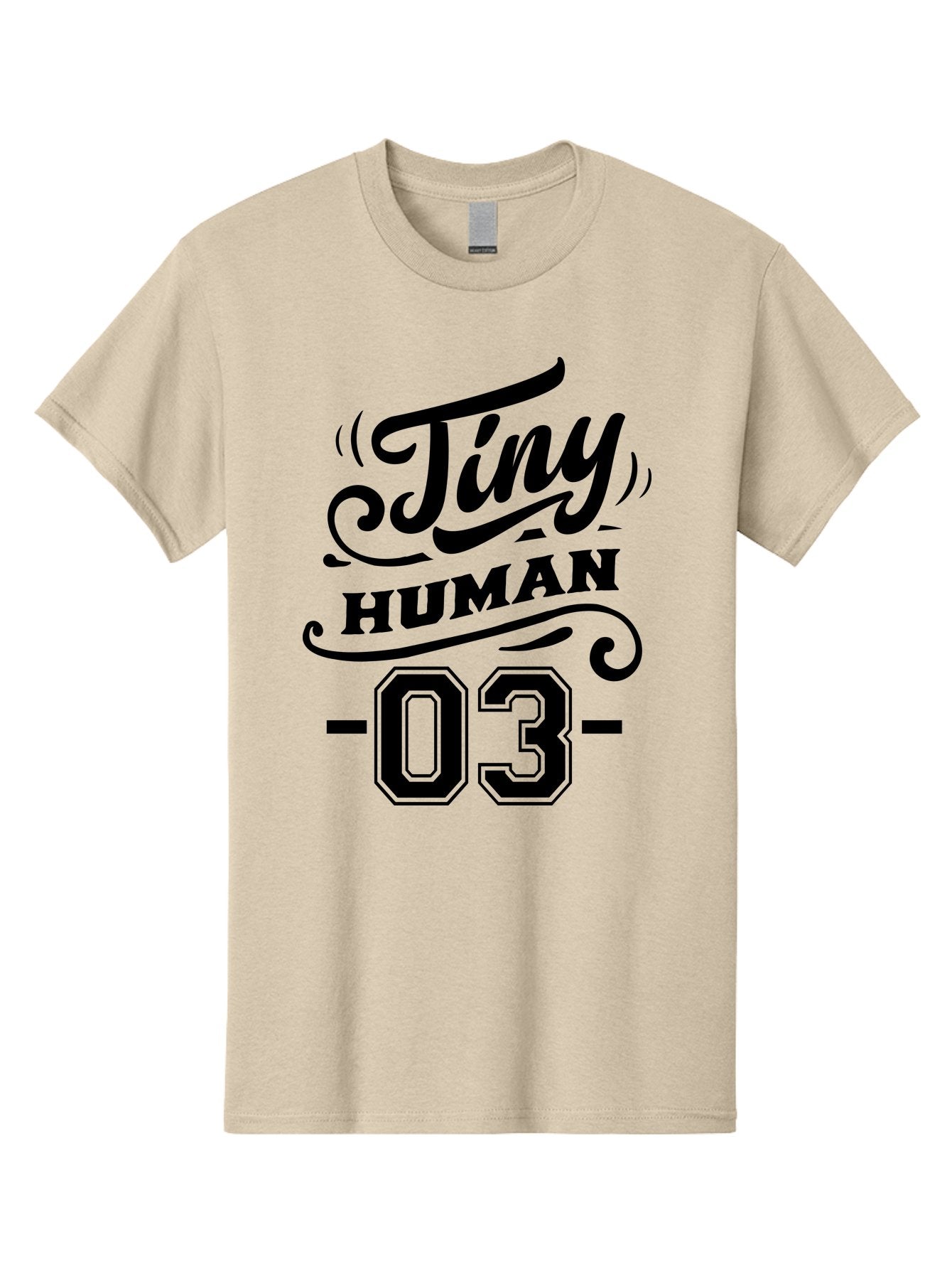 Tiny Human 03 Men'S Graphic Tee, 100% Cotton, Comfortable Casual Summer Wear, Machine Washable, Tiny Human 03, Typographic Design, Abstract Art, Minimalist Style, Black Text, Swirly Fonts, Elegant Typography, Modern Graphics, Number 03 Aae745 15
