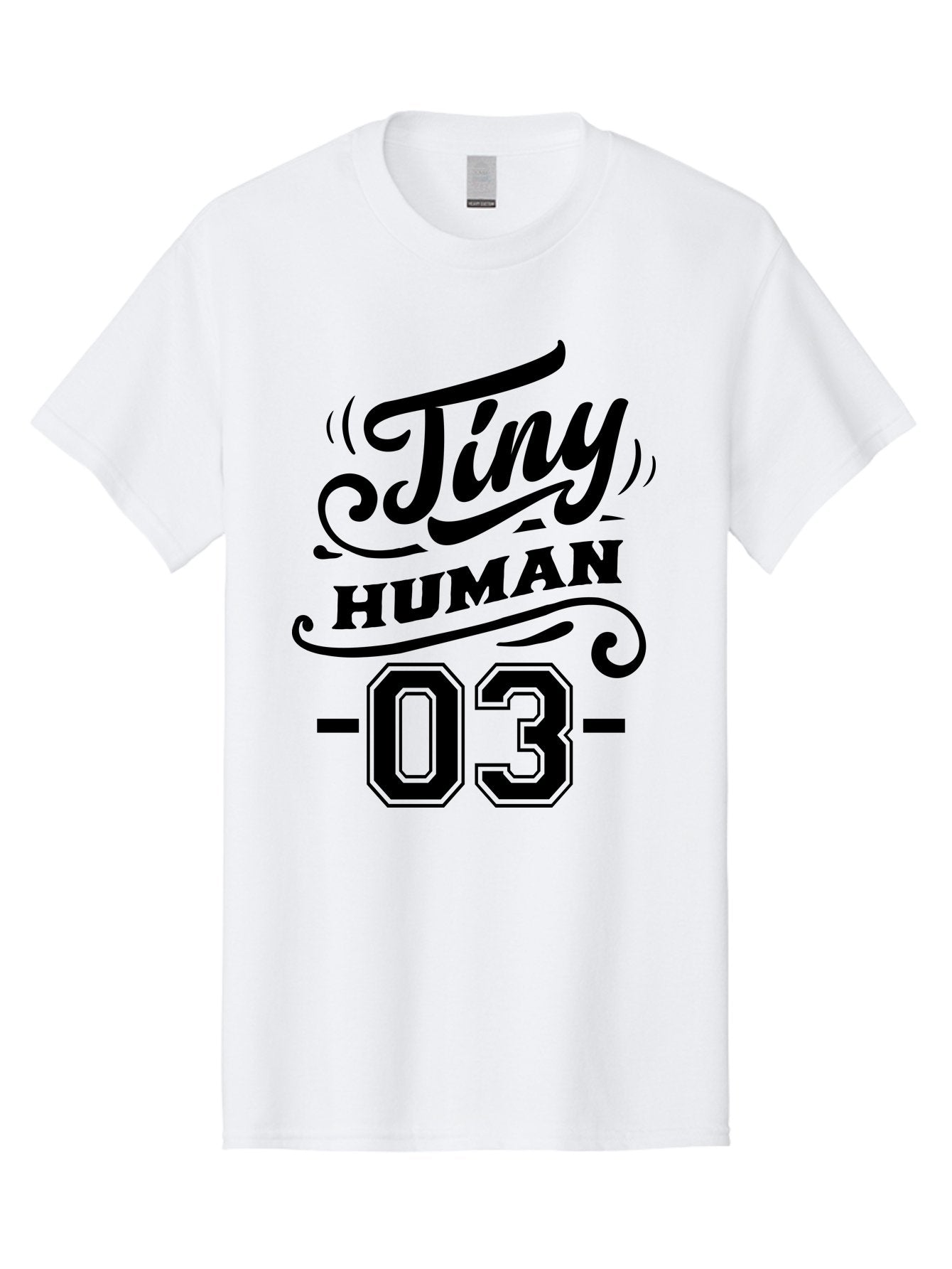 Tiny Human 03 Men'S Graphic Tee, 100% Cotton, Comfortable Casual Summer Wear, Machine Washable, Tiny Human 03, Typographic Design, Abstract Art, Minimalist Style, Black Text, Swirly Fonts, Elegant Typography, Modern Graphics, Number 03 Aae745 7