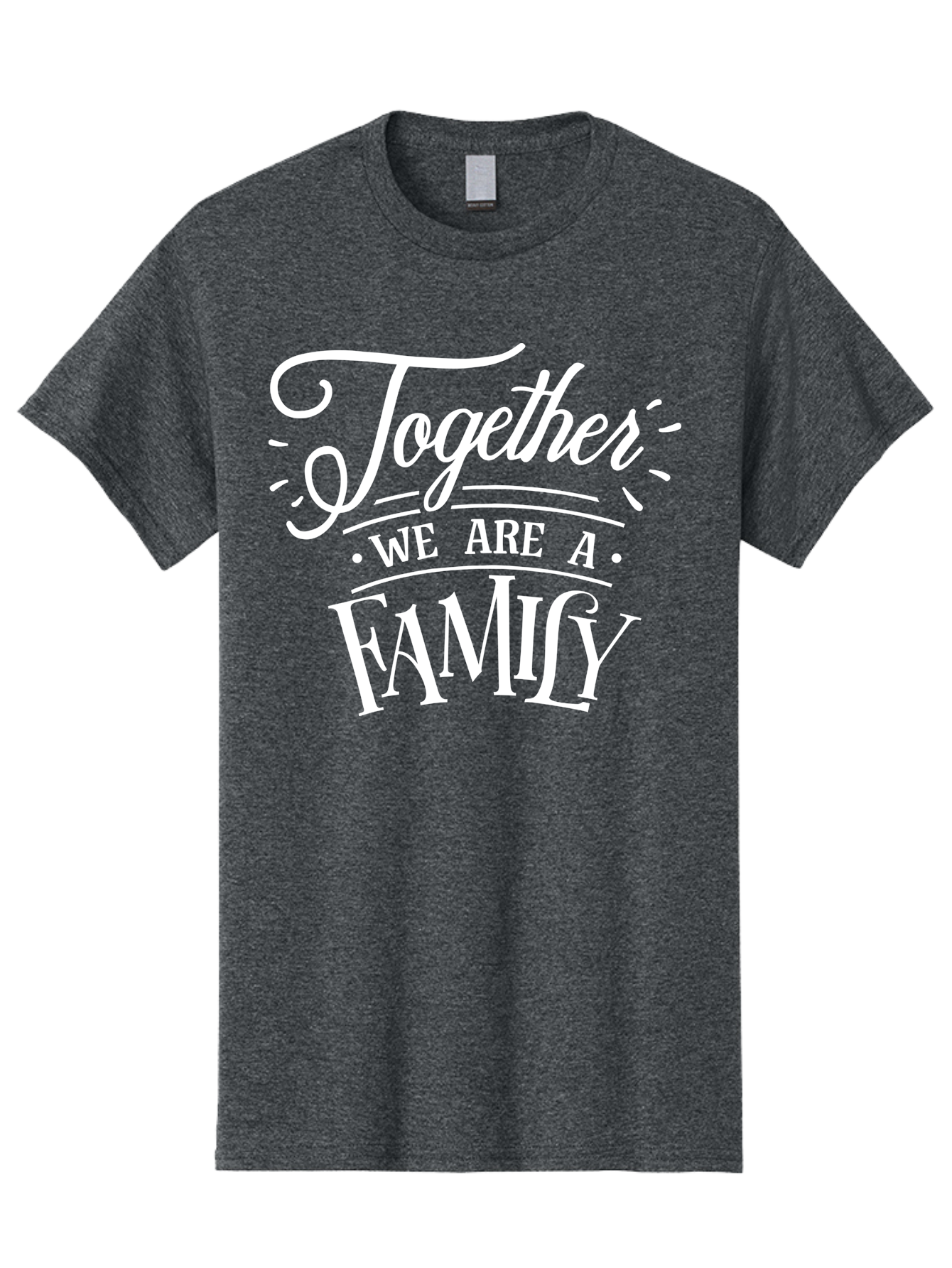 Together We Are A Family - White Men'S Graphic Tee, 100% Cotton, Comfortable Casual Summer Wear, Machine Washable, Family Unity, Togetherness, Family Bonding, Family Love, Family Values, Inspirational Quotes, Motivation, White Text, Aae746 13